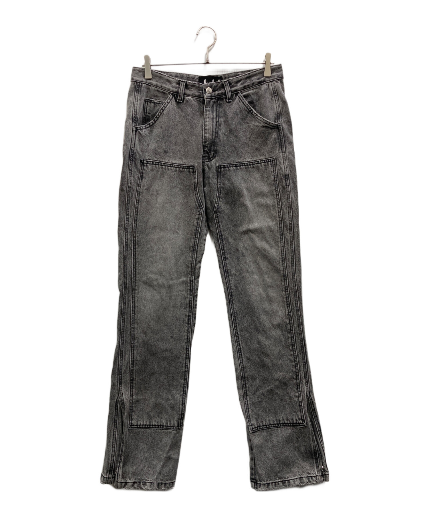 ダメージ加工デニムパンツ グレー