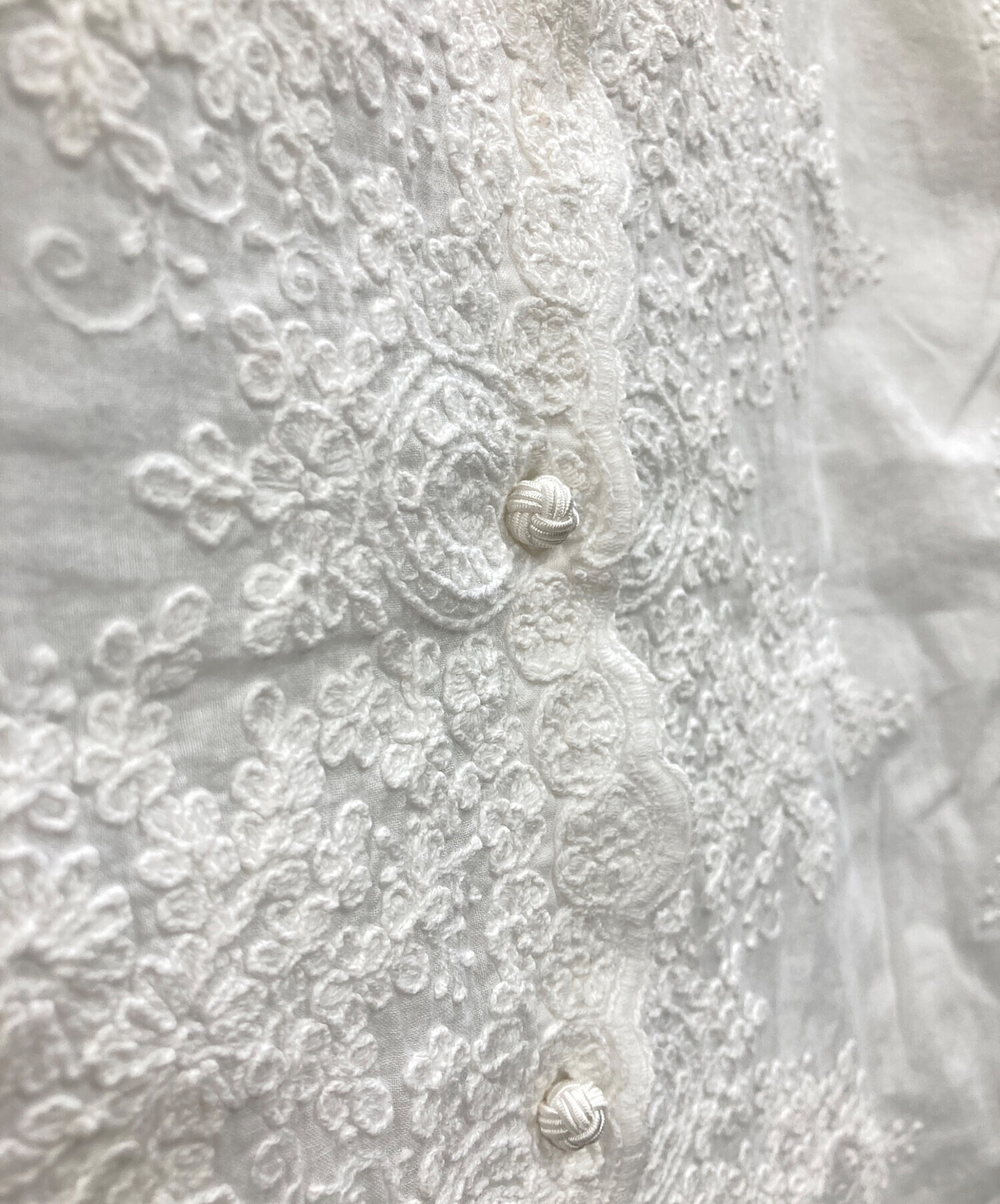 中古・古着通販】mizuiro-ind (ミズイロインド) 刺繍ブラウス ホワイト