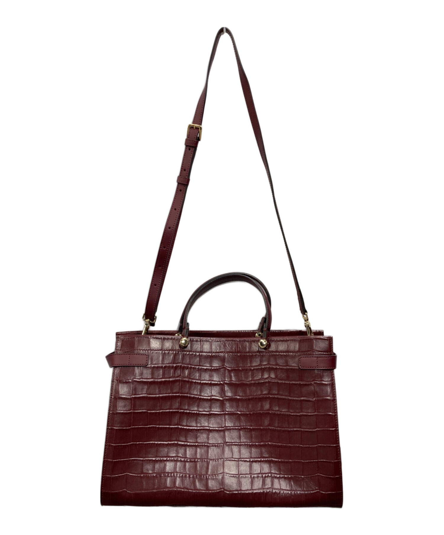 中古・古着通販】FURLA (フルラ) 型押しトートバッグ ボルドー 