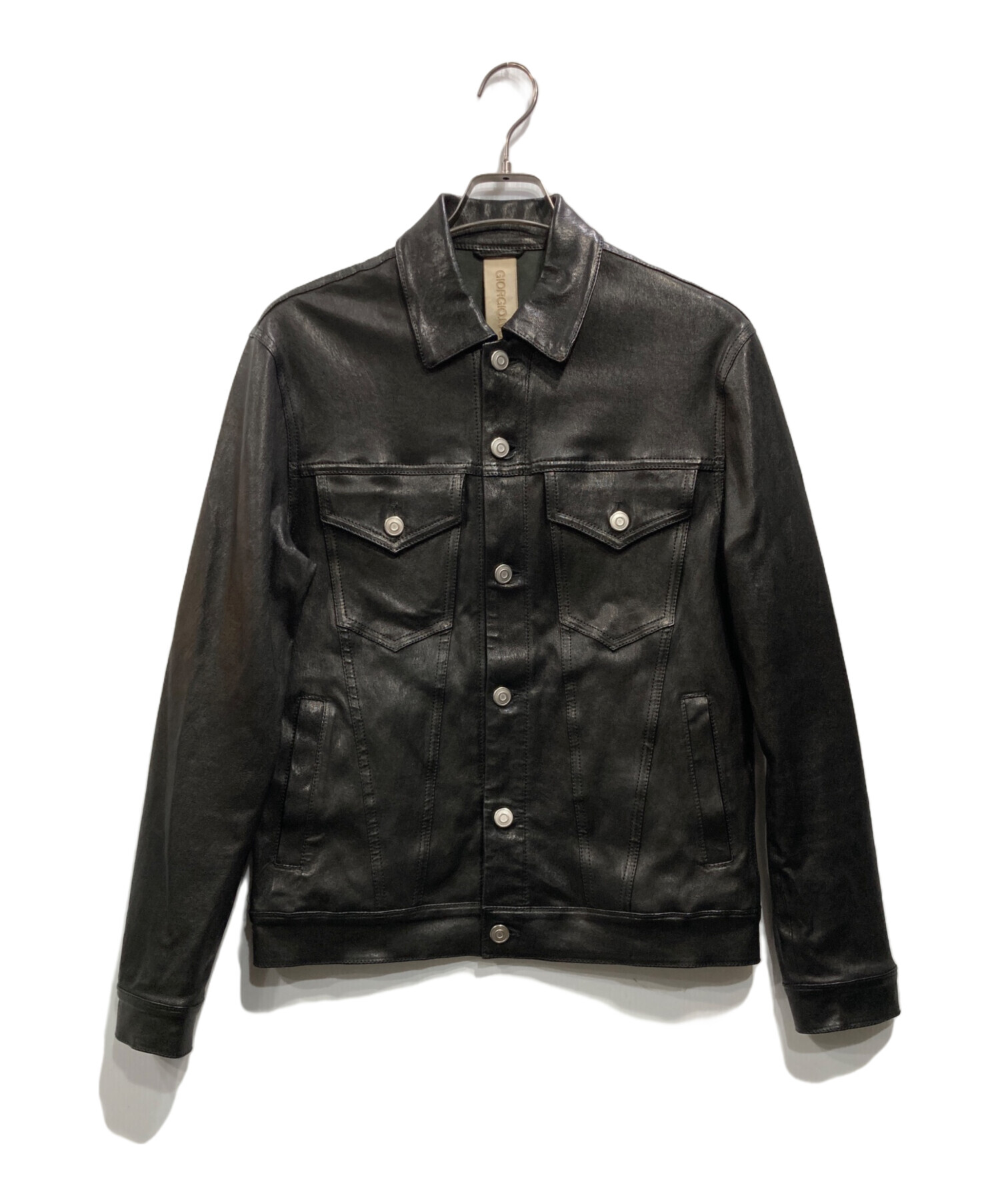 GIORGIO BRATO ブラックレザージャケット 新品タグ付きサイズ48