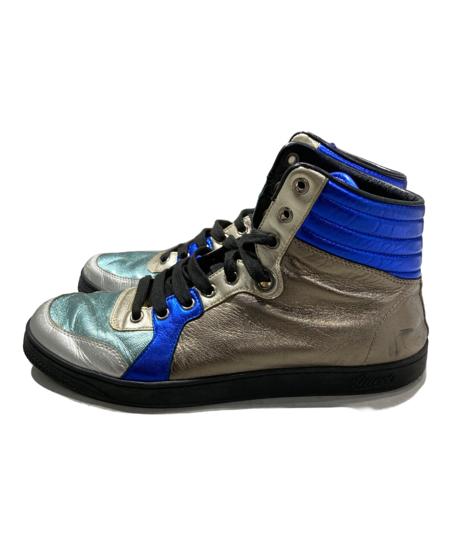 中古・古着通販】GUCCI (グッチ) メタリックハイカットスニーカー 