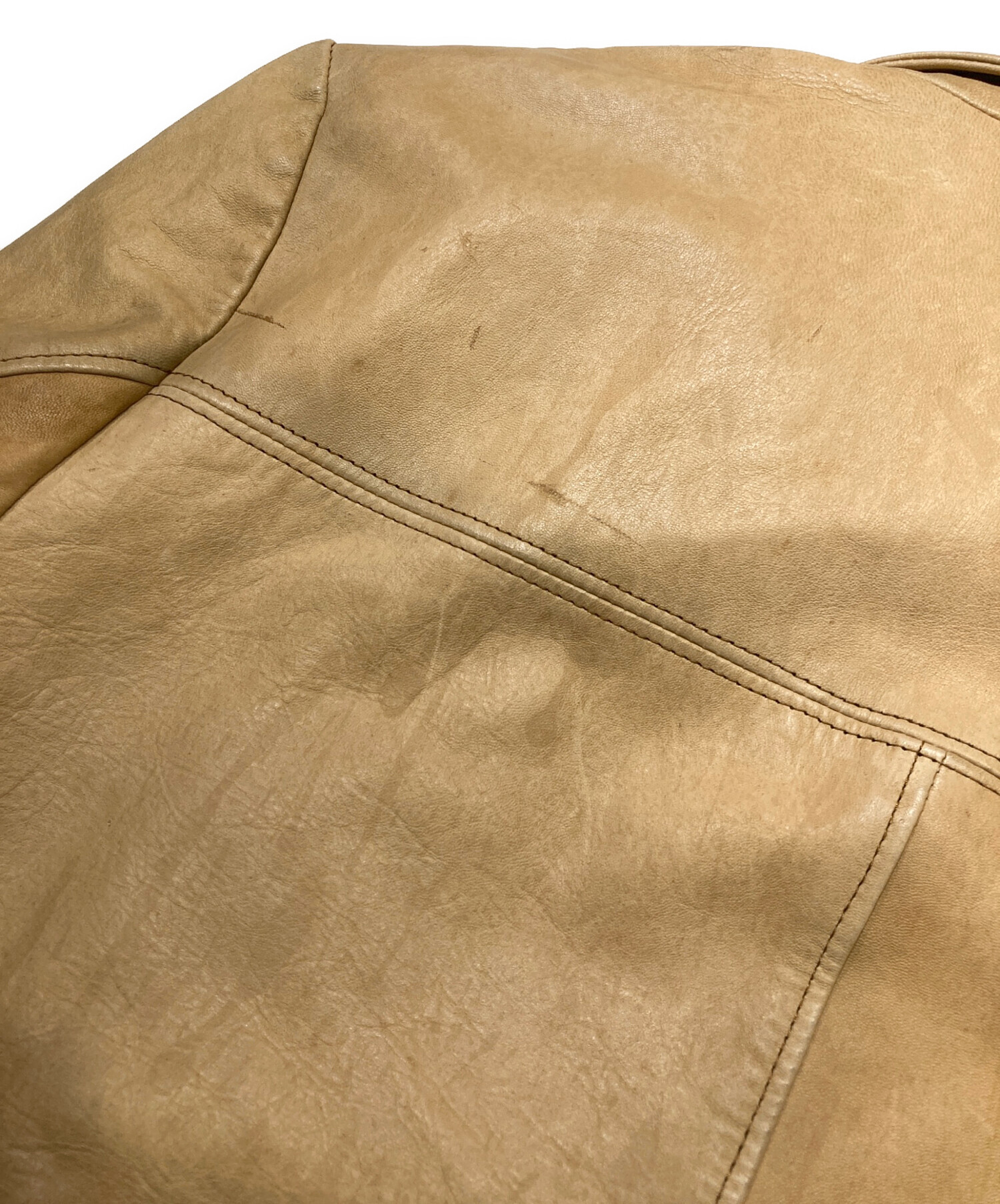 中古・古着通販】DIESEL (ディーゼル) レザージャケット ベージュ