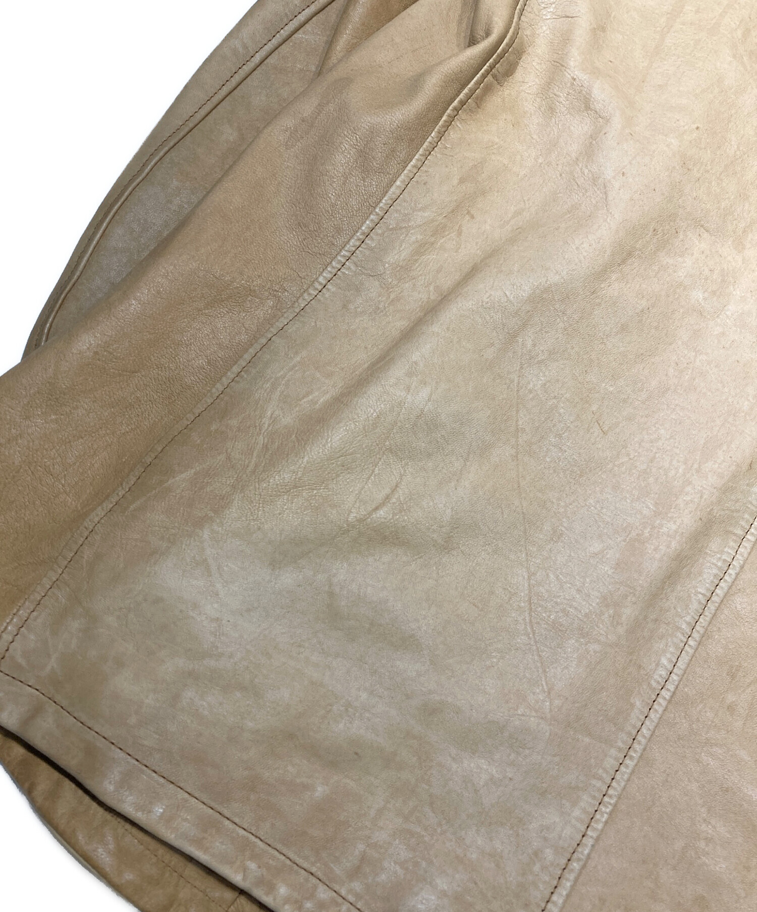 中古・古着通販】DIESEL (ディーゼル) レザージャケット ベージュ 