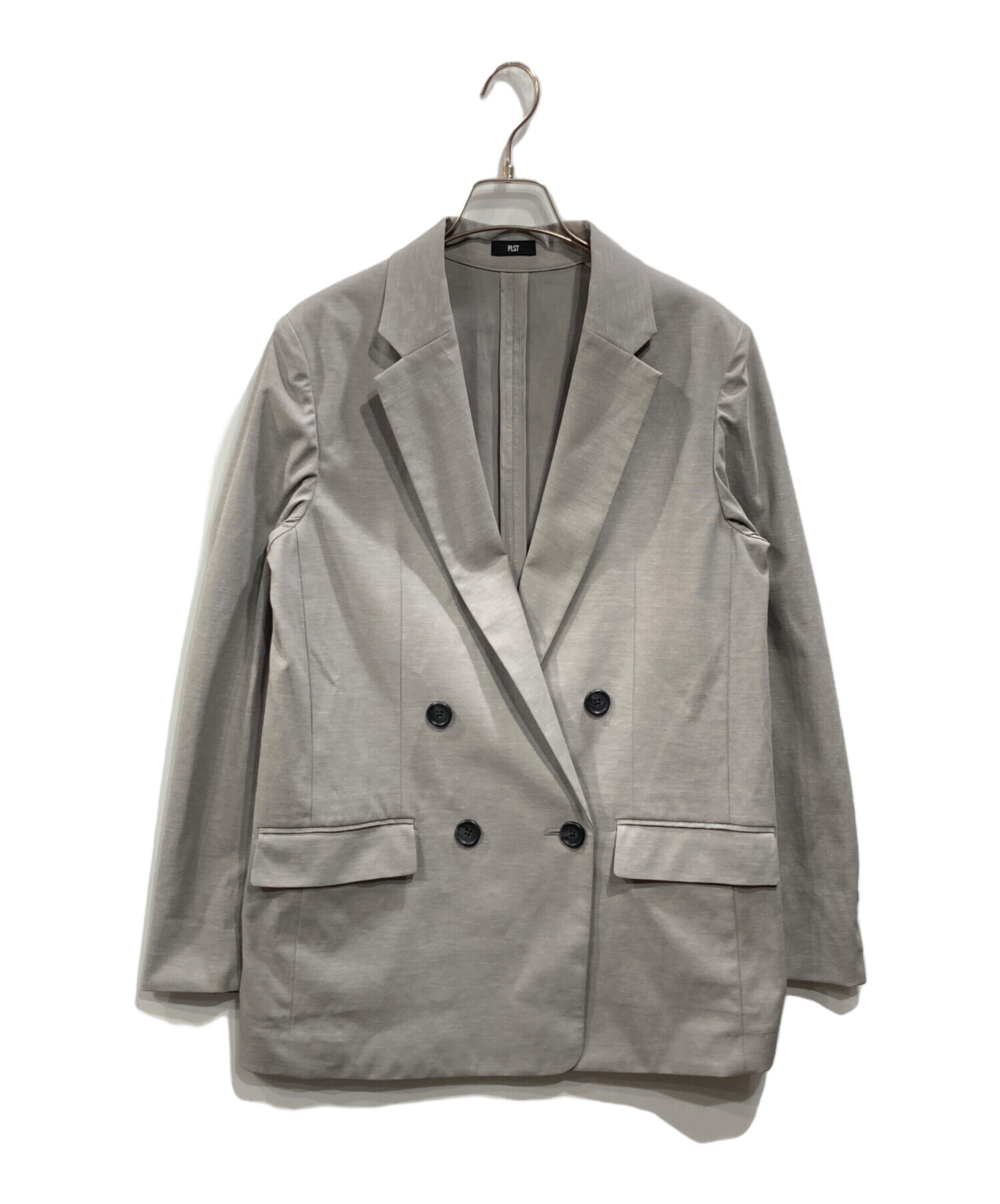PLST ジャケット PLST プレミアムオックスカラーレスジャケット グレー