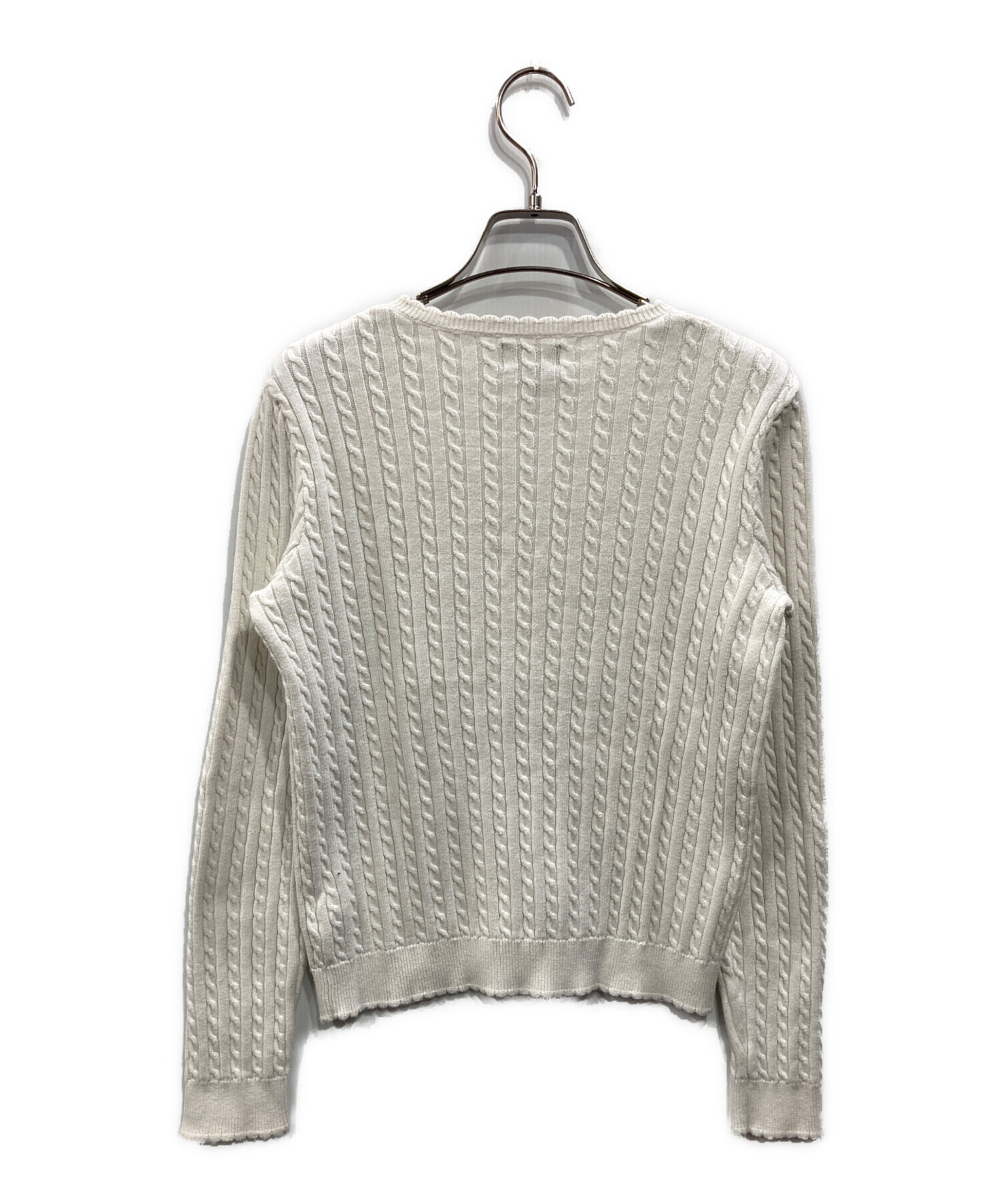 ラルフローレン　ケーブル編み　カーディガン　ホワイト　XS 中古・古着通販】POLO RALPH LAUREN (ポロ・ラルフローレン