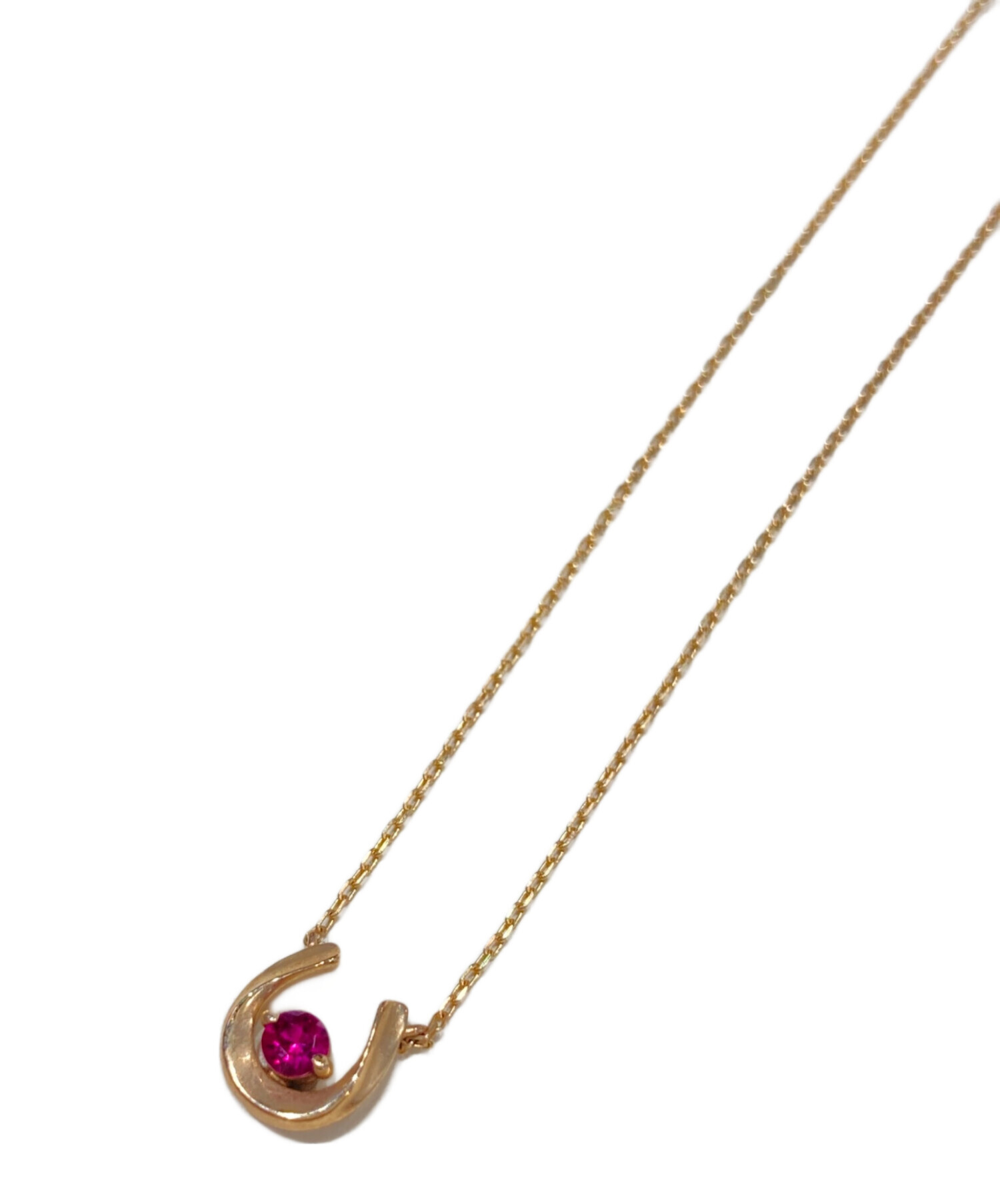 STAR JEWELRY K10 ルビー ホースシュー ネックレス