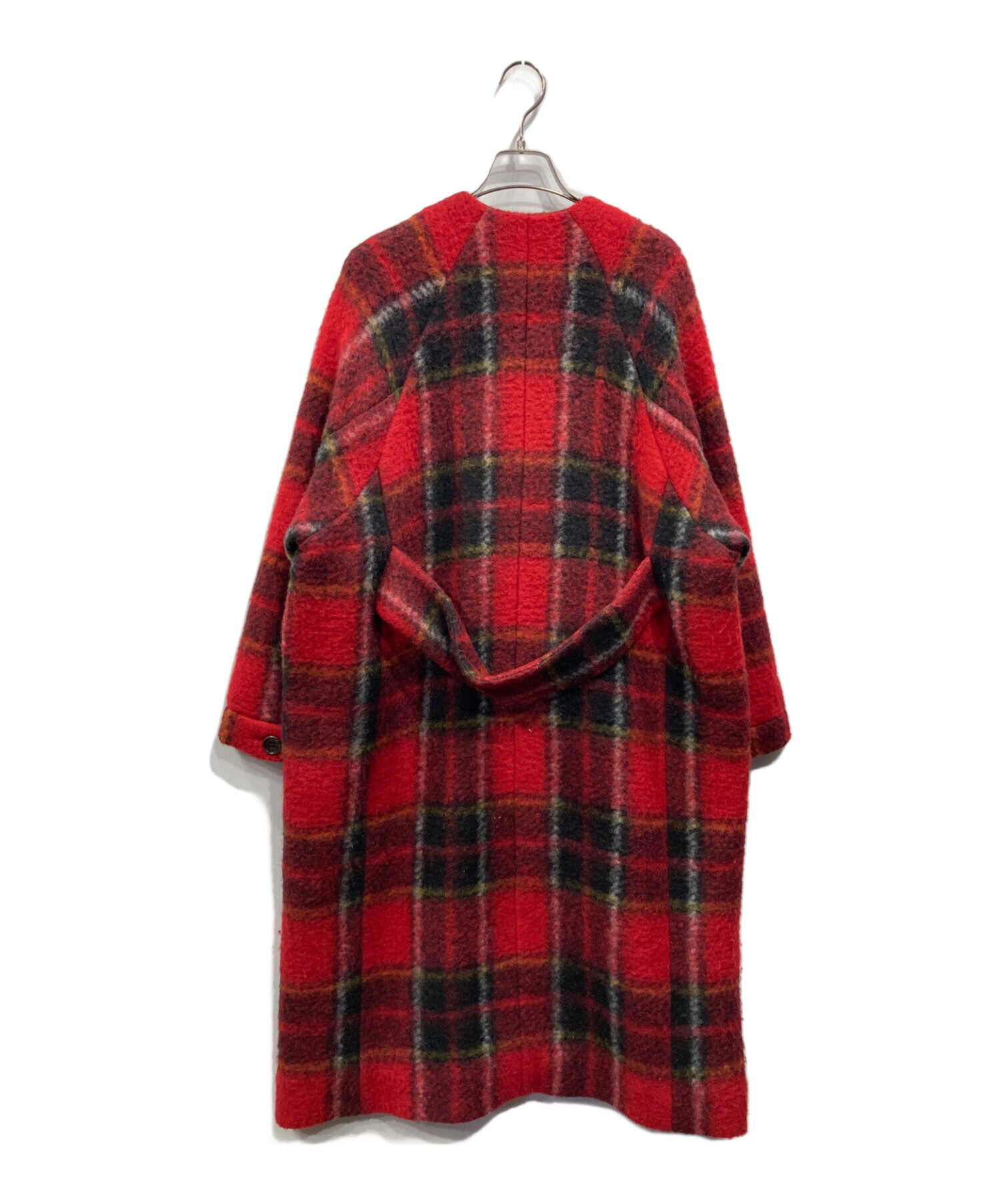 BEAMS BOY タータンチェック ノーカラーコート 22FW BEAMS BOY