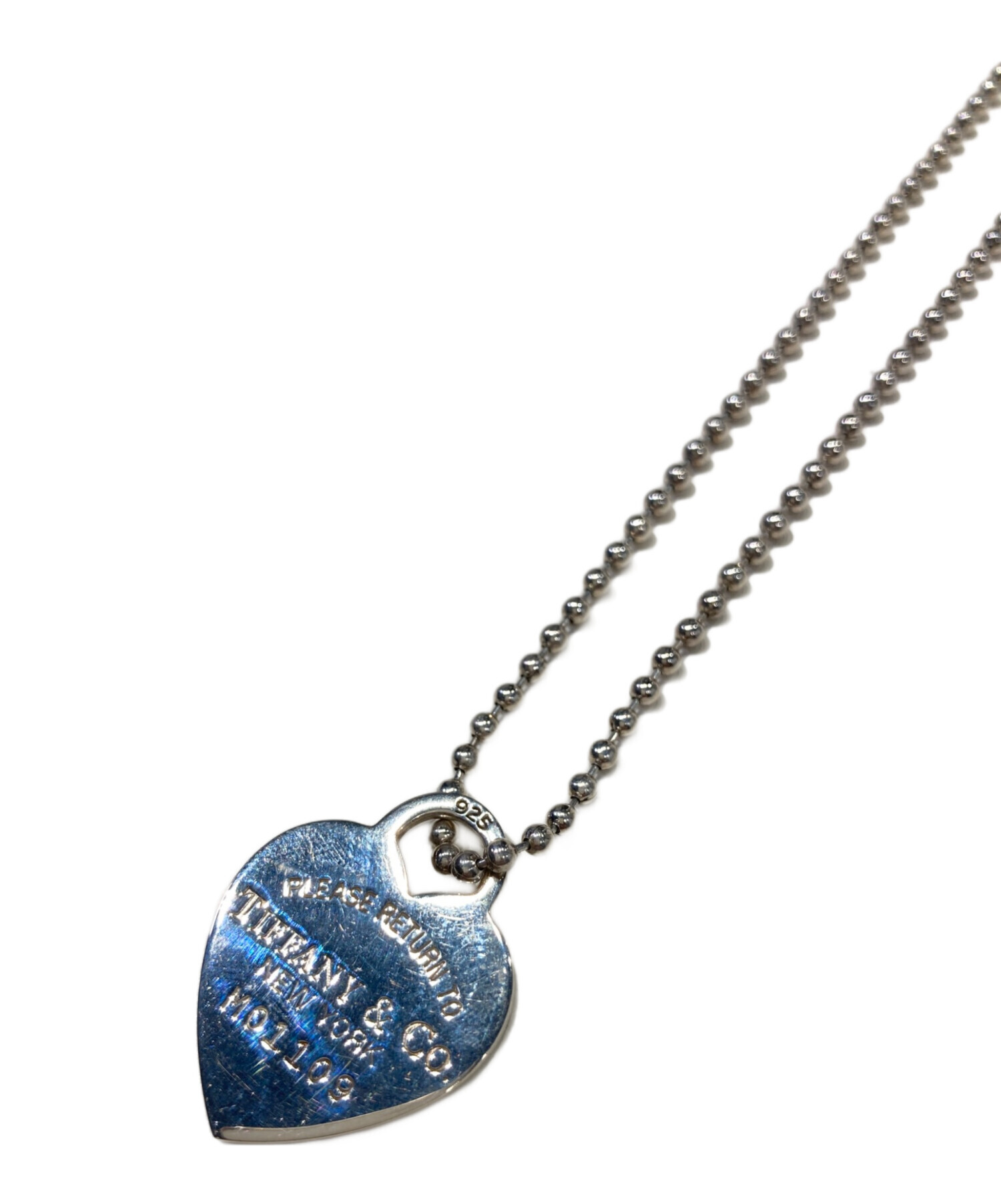 Tiffany & Co. ハート　ネックレス TIFFANY&Co. ティファニー フォールド ハート ネックレス シルバー系