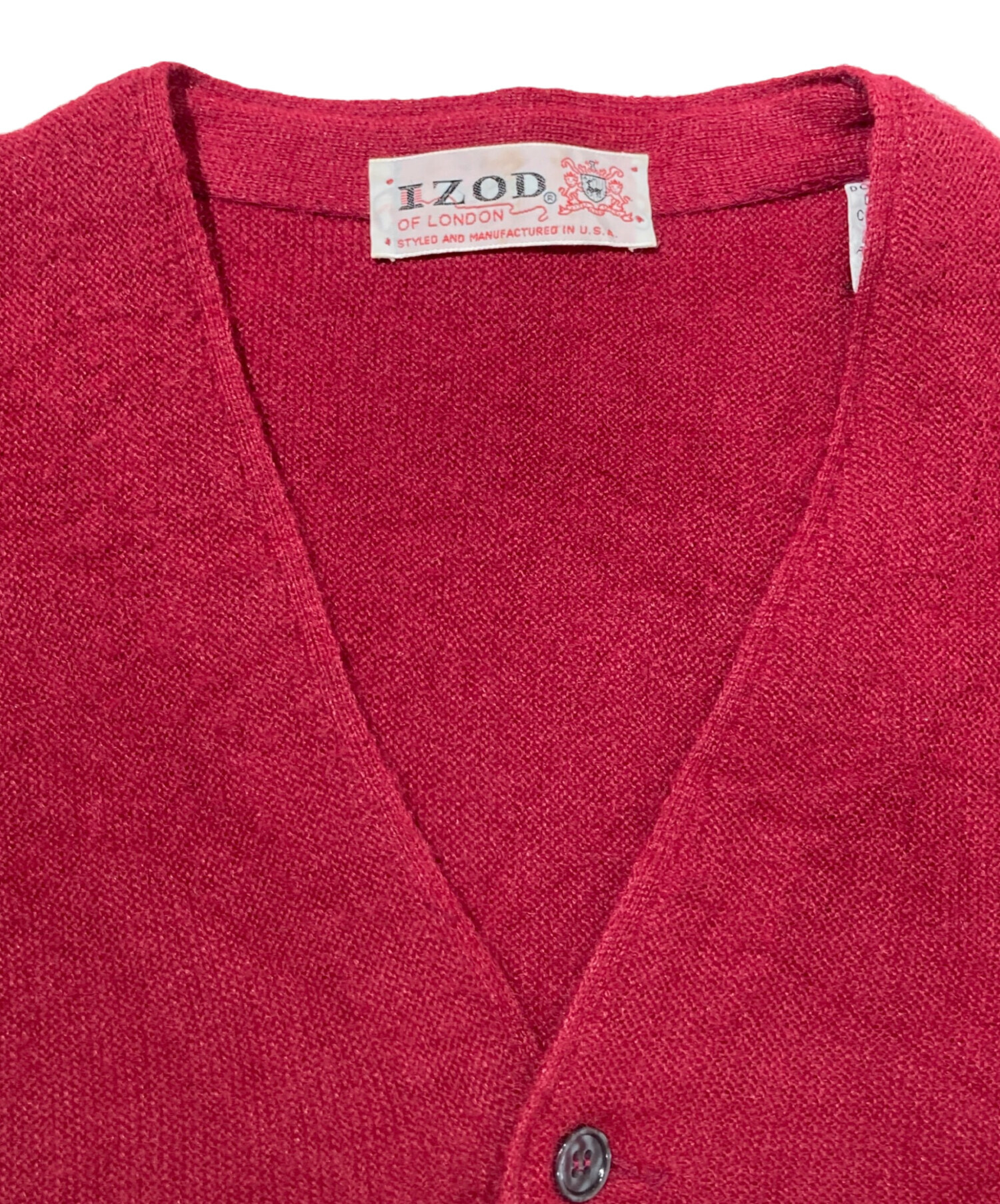 中古・古着通販】IZOD (アイゾッド) ニットカーディガン レッド サイズ 