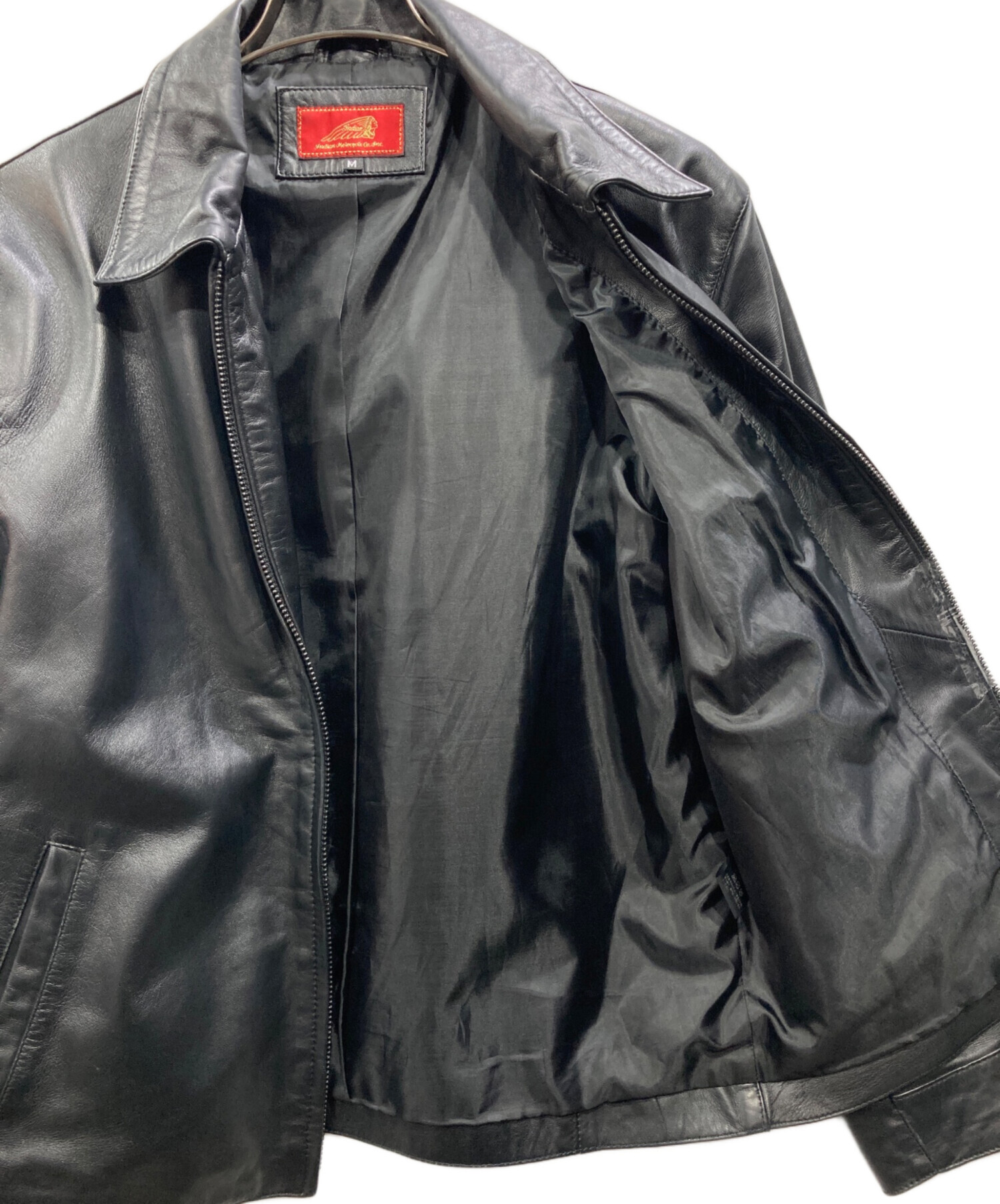 Indian Motorcycle レザージャケット サイズ38ブラック 中古・古着通販】INDIAN MOTORCYCLE (インディアンモーターサイクル