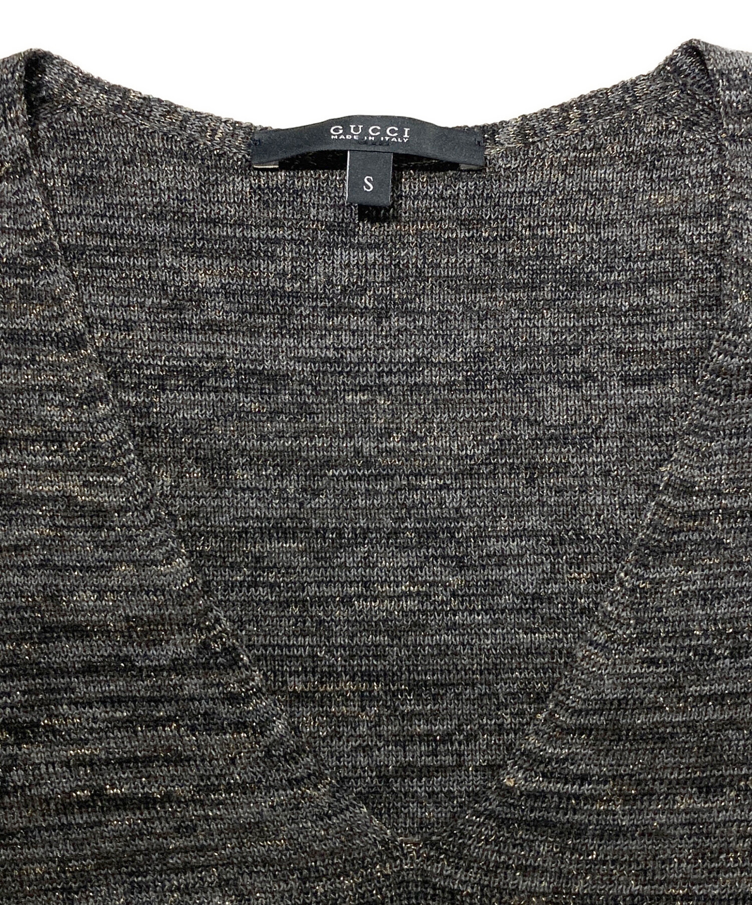 中古・古着通販】GUCCI (グッチ) Vネックニット グレー サイズ: S 