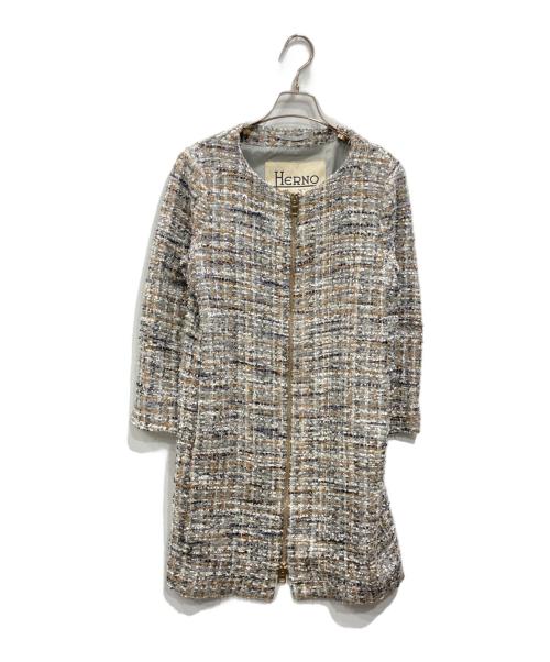 中古・古着通販】HERNO (ヘルノ) ツイードコート グレー サイズ:42