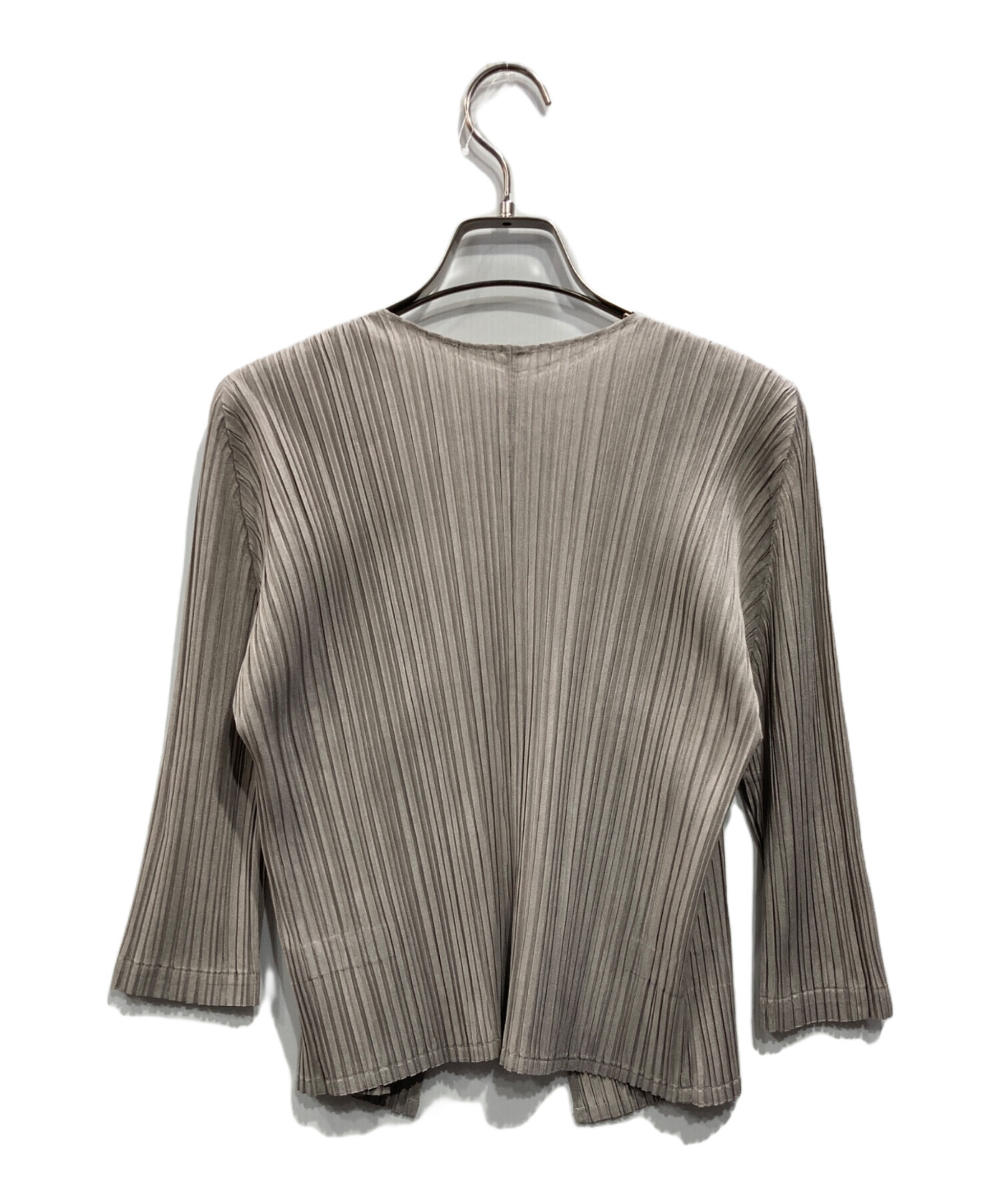 プリーツプリーズグレー 長袖カーディガン PLEATS PLEASE グレー 長袖カーディガン