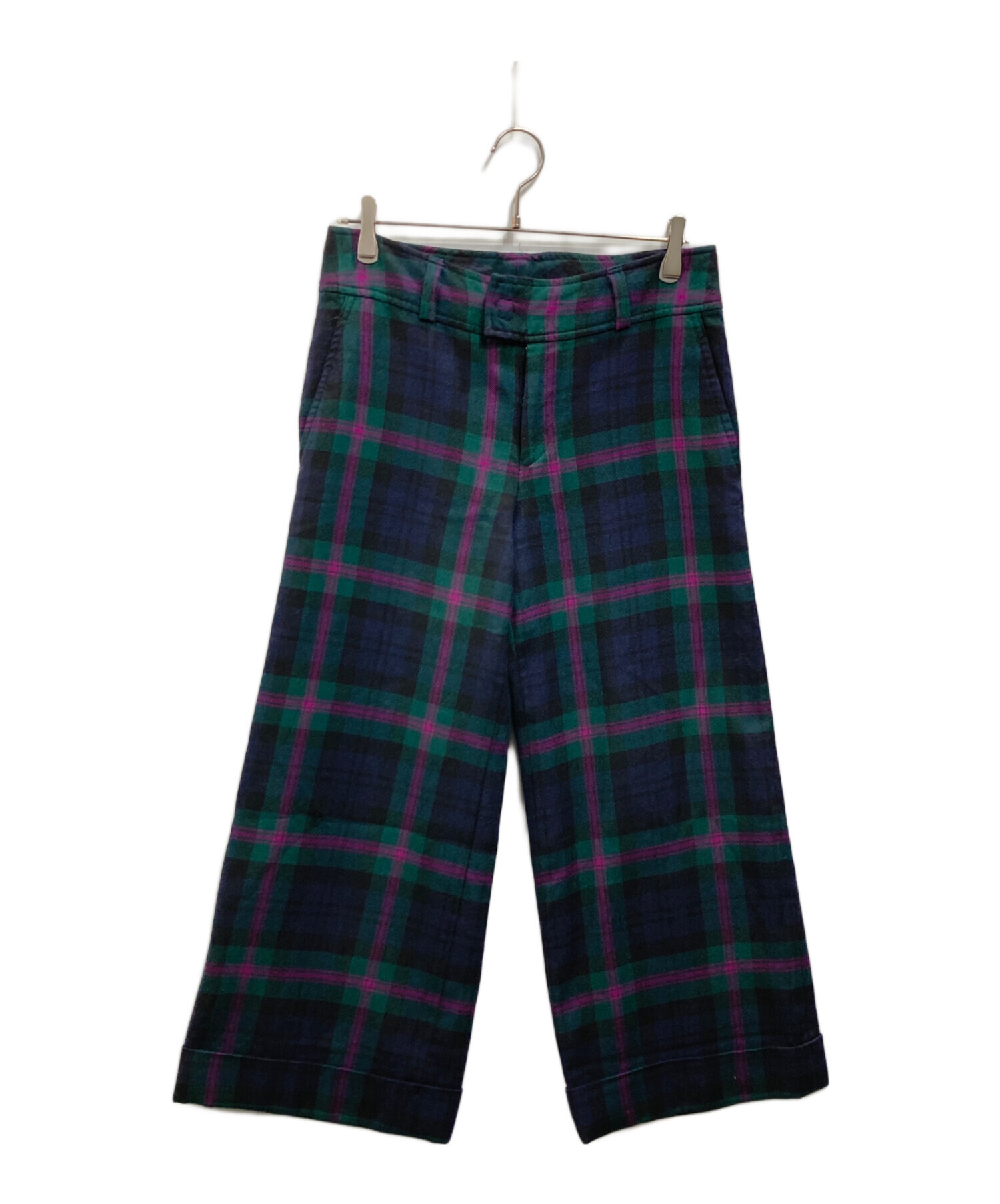 トリココムデギャルソン チェック柄 ガウチョパンツ ウール縮絨 トリコ
