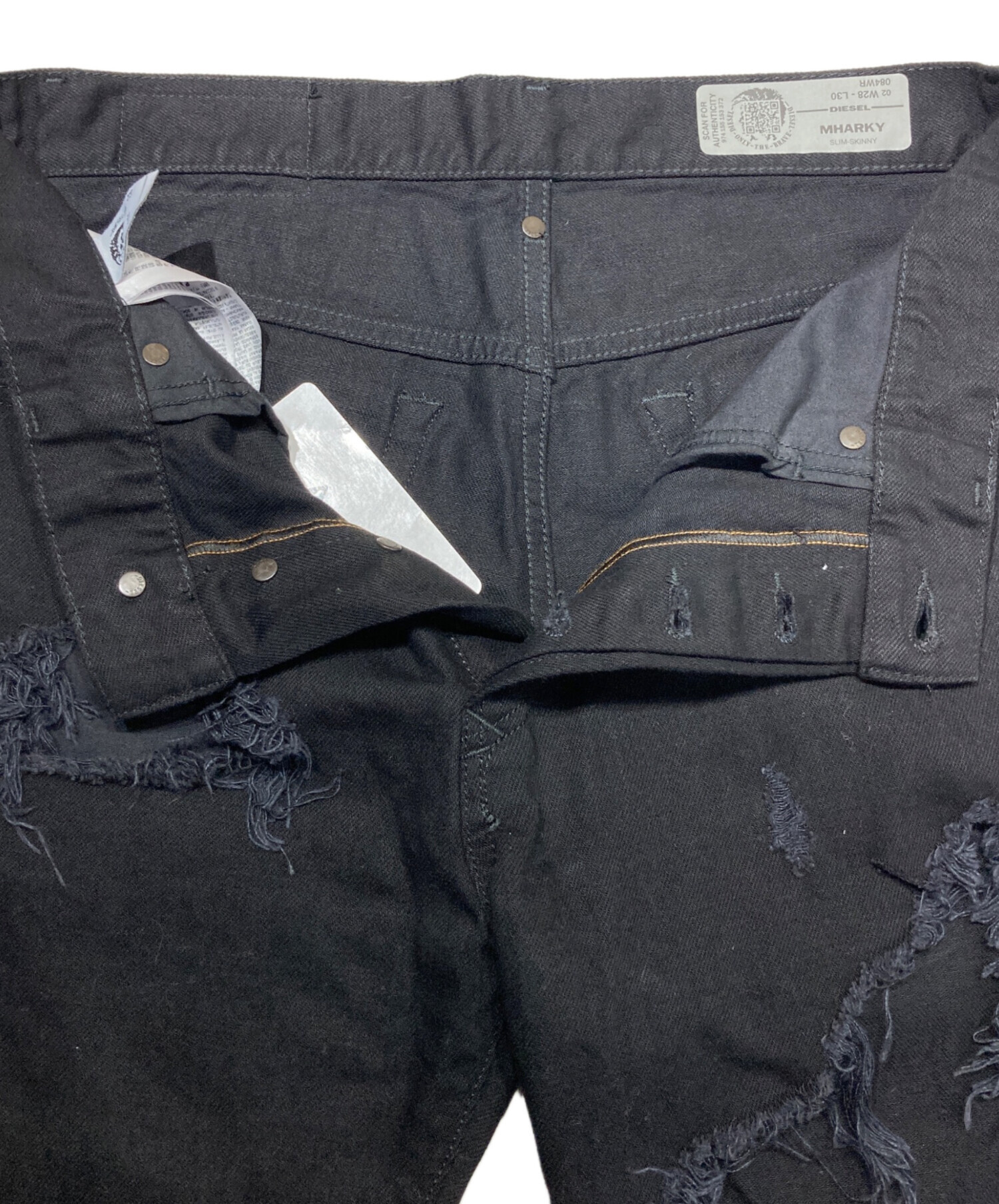 中古・古着通販】DIESEL (ディーゼル) クラッシュジーンズ ブラック 