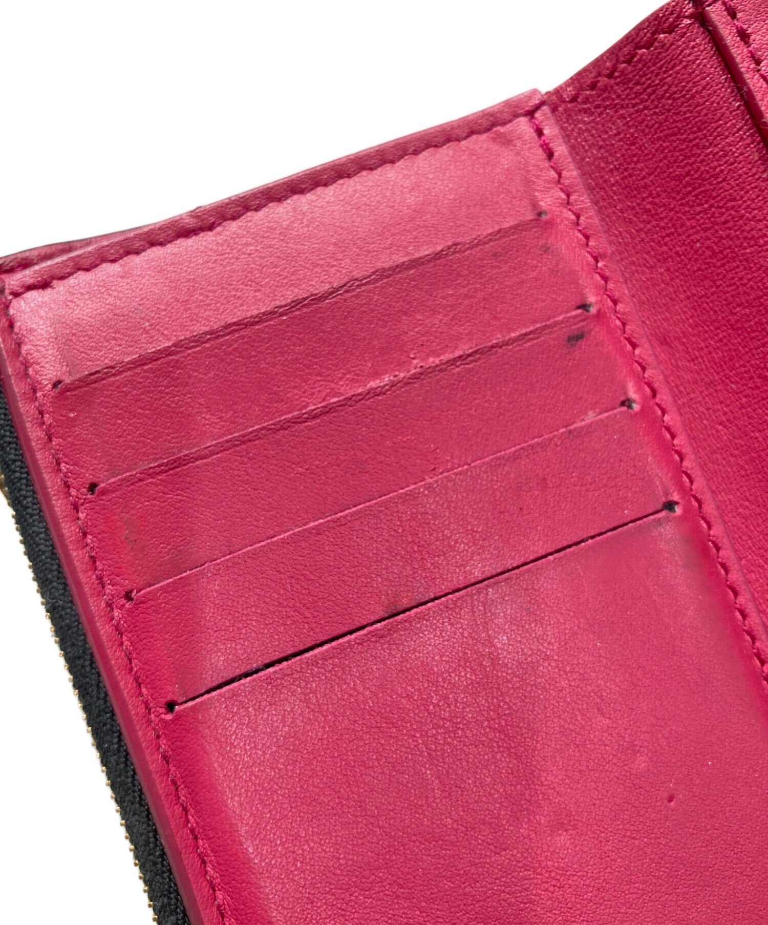 Louis Vuitton 三つ折り財布 レッド/ブラック 中古・古着通販】LOUIS VUITTON (ルイ ヴィトン) 3つ折り財布 ブラック