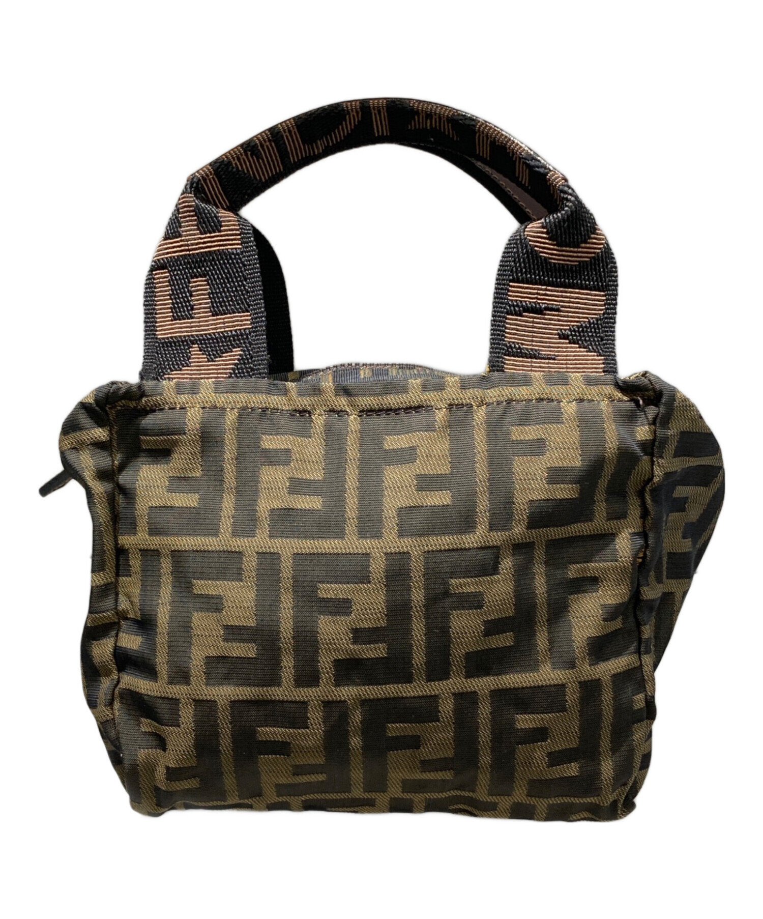 美品　フェンディ　ハンドバッグ　ズッカ柄　パイル生地　ロゴ 美品】FENDI ハンドバッグ ズッカ柄 美品 フェンディ ハンドバッグ