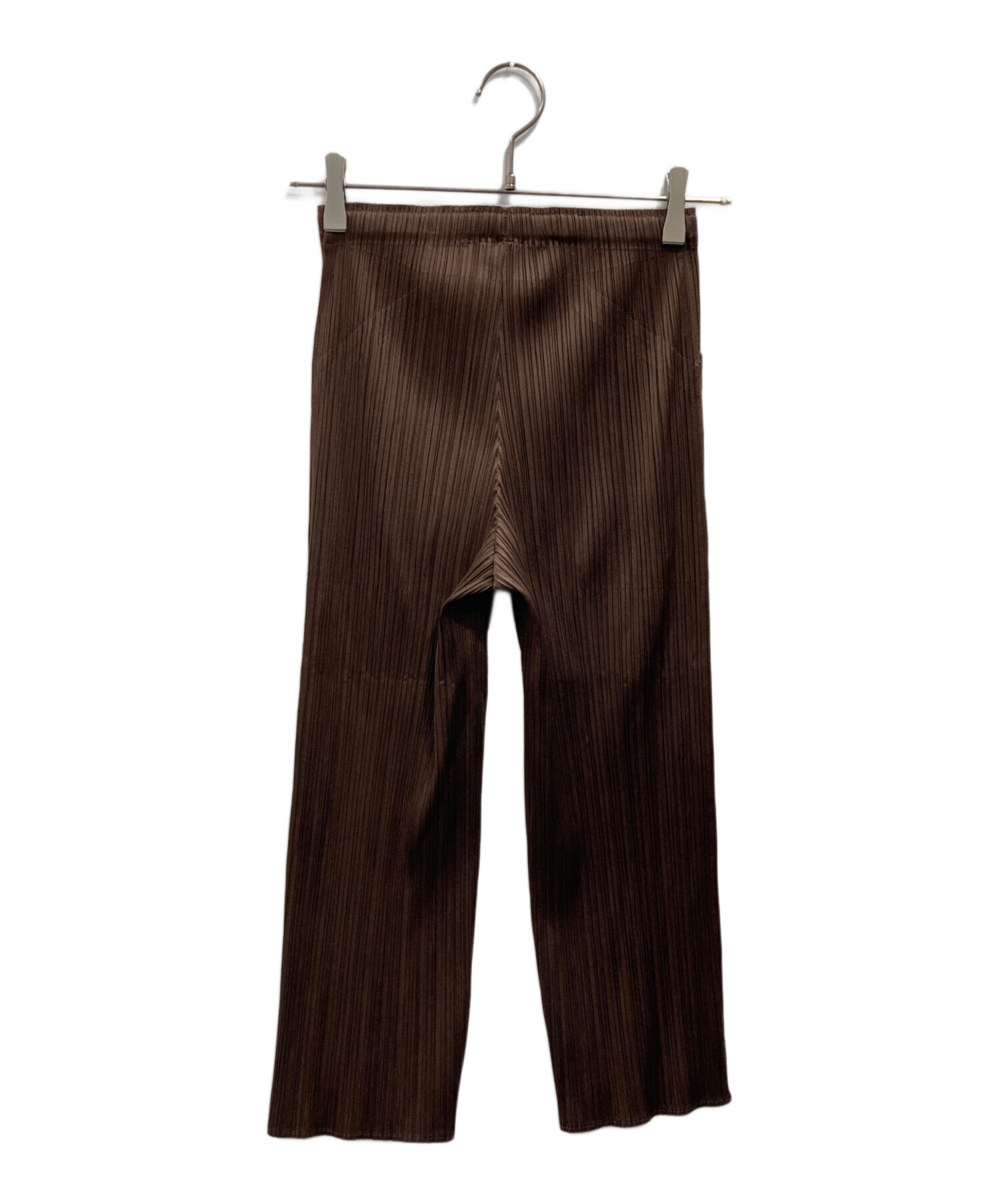 プリーツプリーズ PLEATSPLEASEウエストゴムパンツ（ブラウン）サイズ2 プリーツプリーズ ISSEY MIYAKE パンツ Size2 ダークブラウン PLEATS