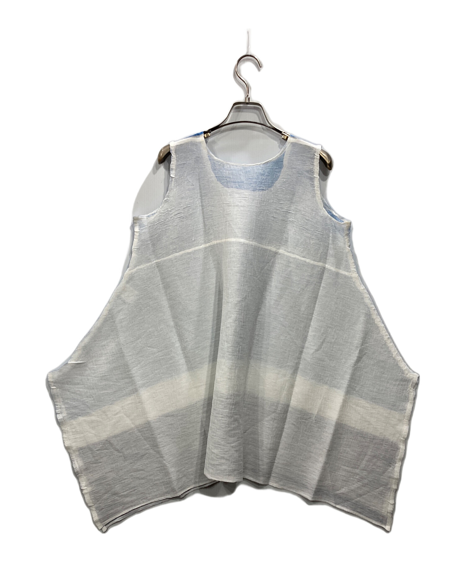 me ISSEY MIYAKE SEE-THROUGH CREPE スターシースルークレープ MI52FT563 チュニック 25SS Cグレー レディース ミー イッセイミヤケ【中古】6-0407S♪ me ISSEY MIYAKE SEE-THROUGH CREPE スターシースルークレープ
