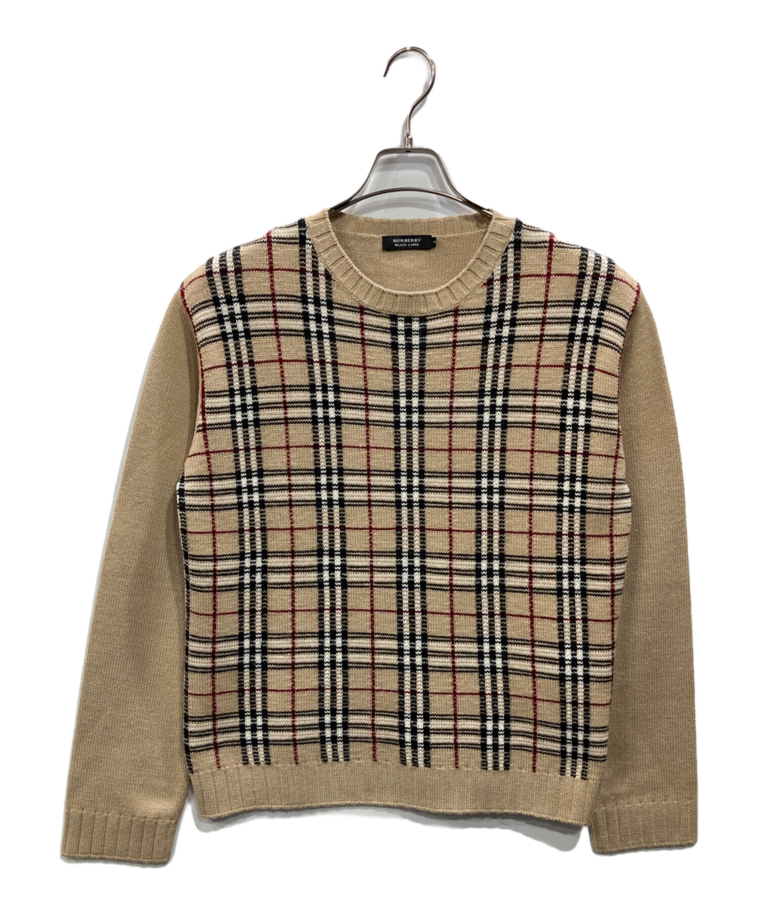 BURBERRY BLACK LABEL ベージュ チェックニット BURBERRY BLACK LABEL ベージュ チェックニット バーバリーブラック