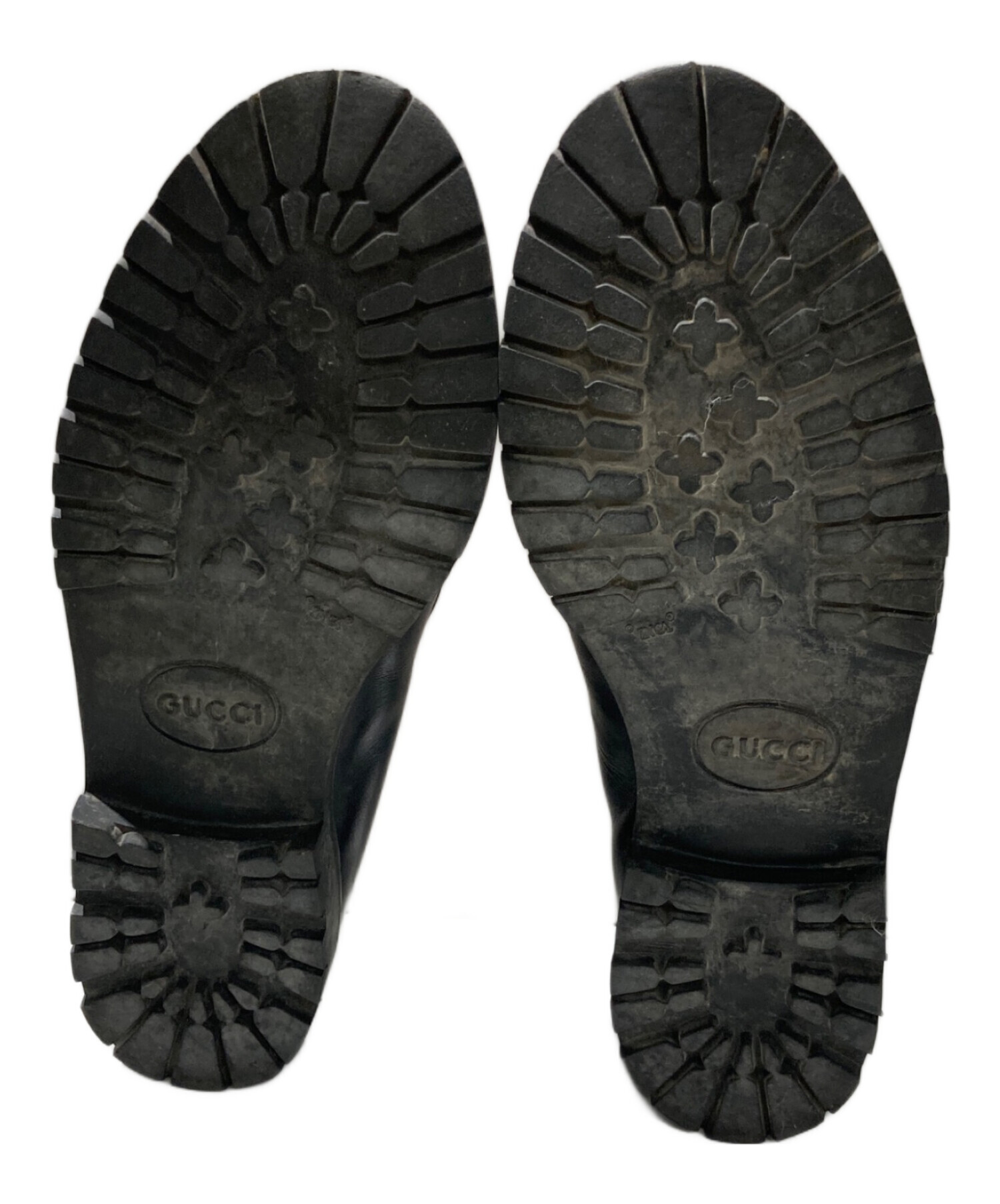 中古・古着通販】GUCCI (グッチ) ホースビットモカシンブーツ ブラック