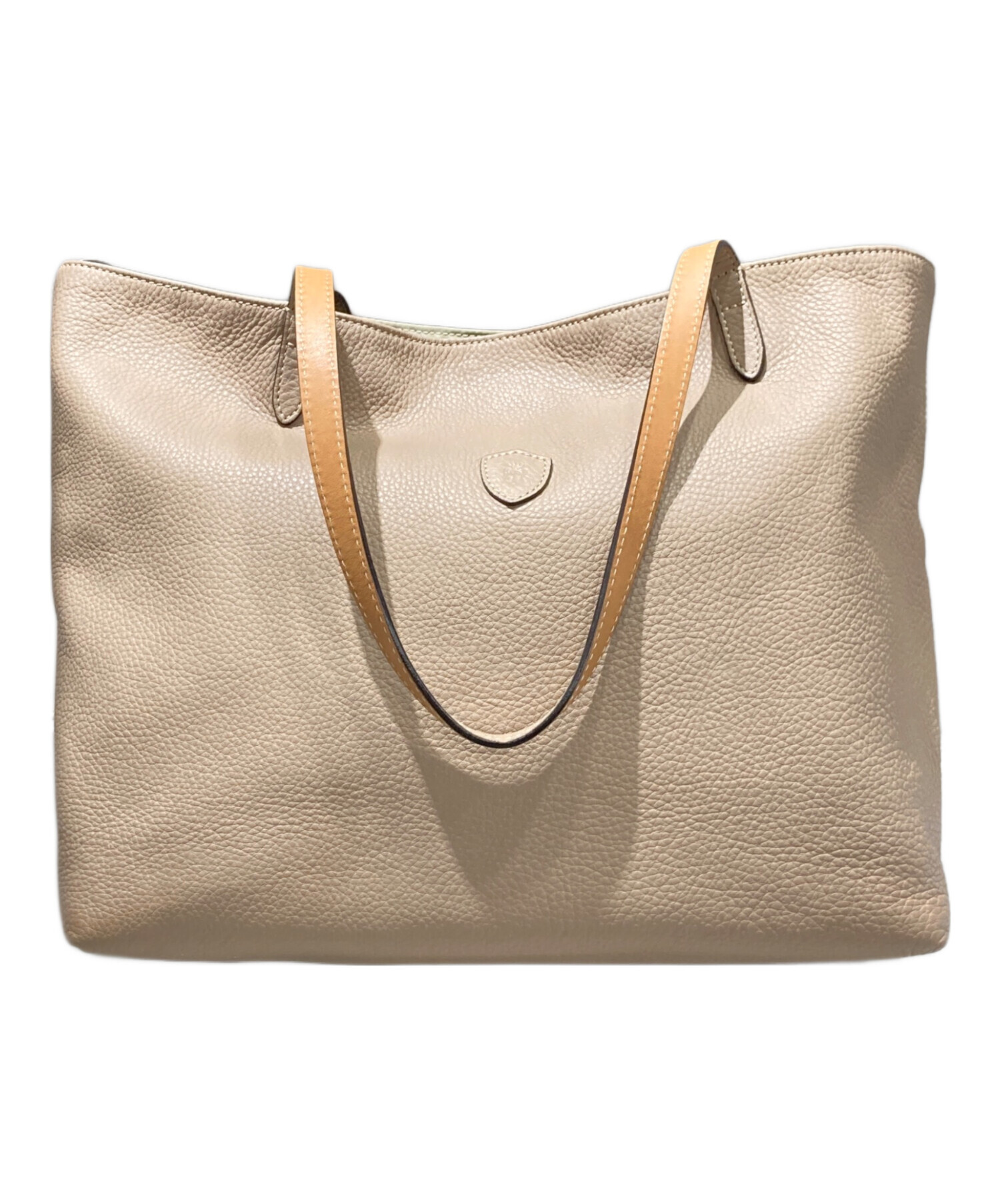 Felisiベージュ編み込みレザートートバッグ 中古・古着通販】Felisi (フェリージ) レザートートバッグ ベージュ