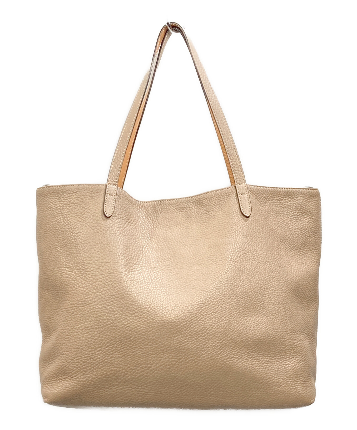 Felisiベージュ編み込みレザートートバッグ 中古・古着通販】Felisi (フェリージ) レザートートバッグ ベージュ