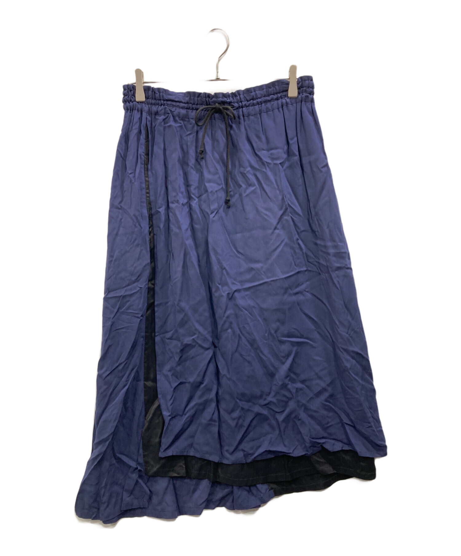 中古・古着通販】Y's (ワイズ) レーヨンギャザースカート ネイビー