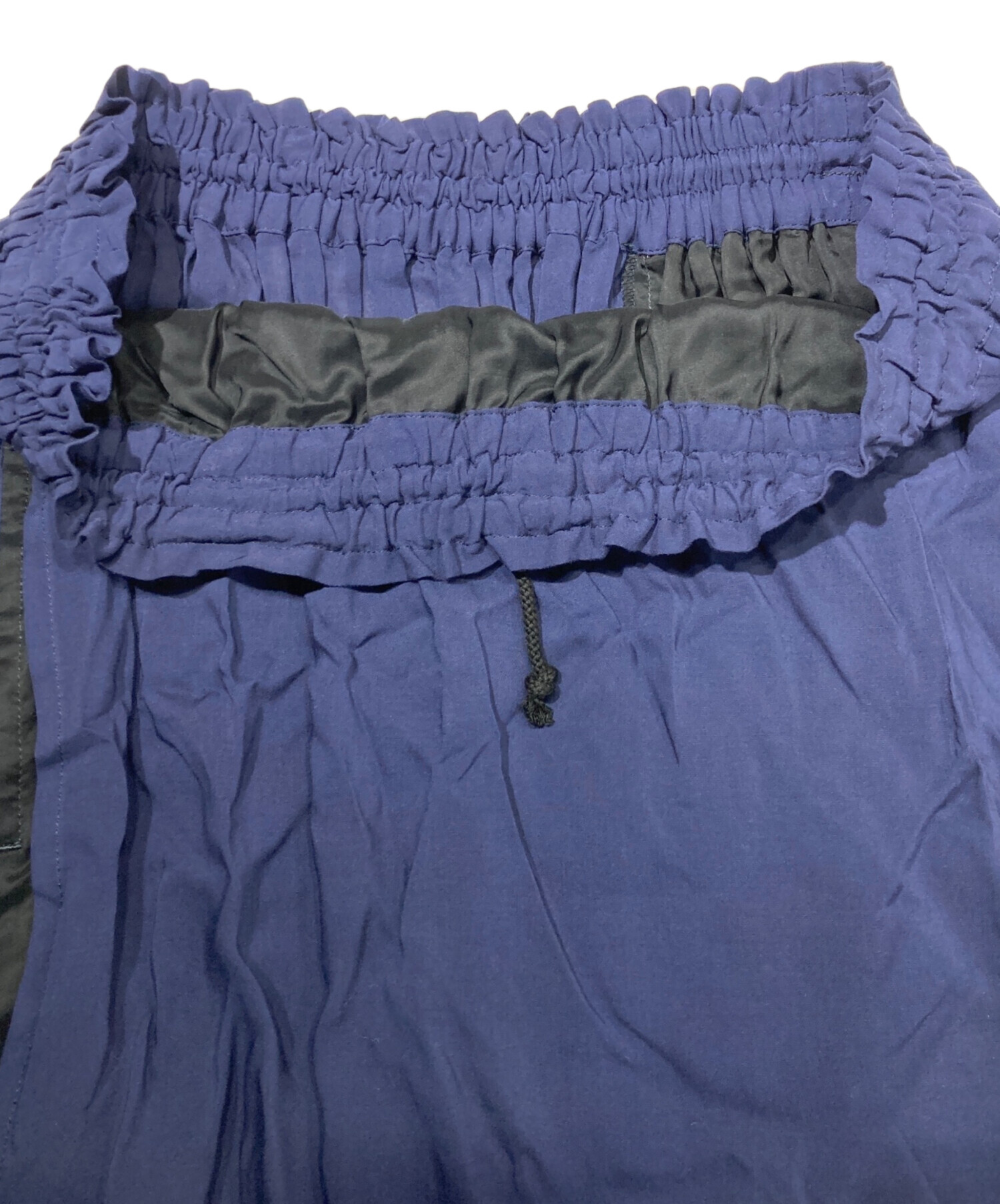 中古・古着通販】Y's (ワイズ) レーヨンギャザースカート ネイビー