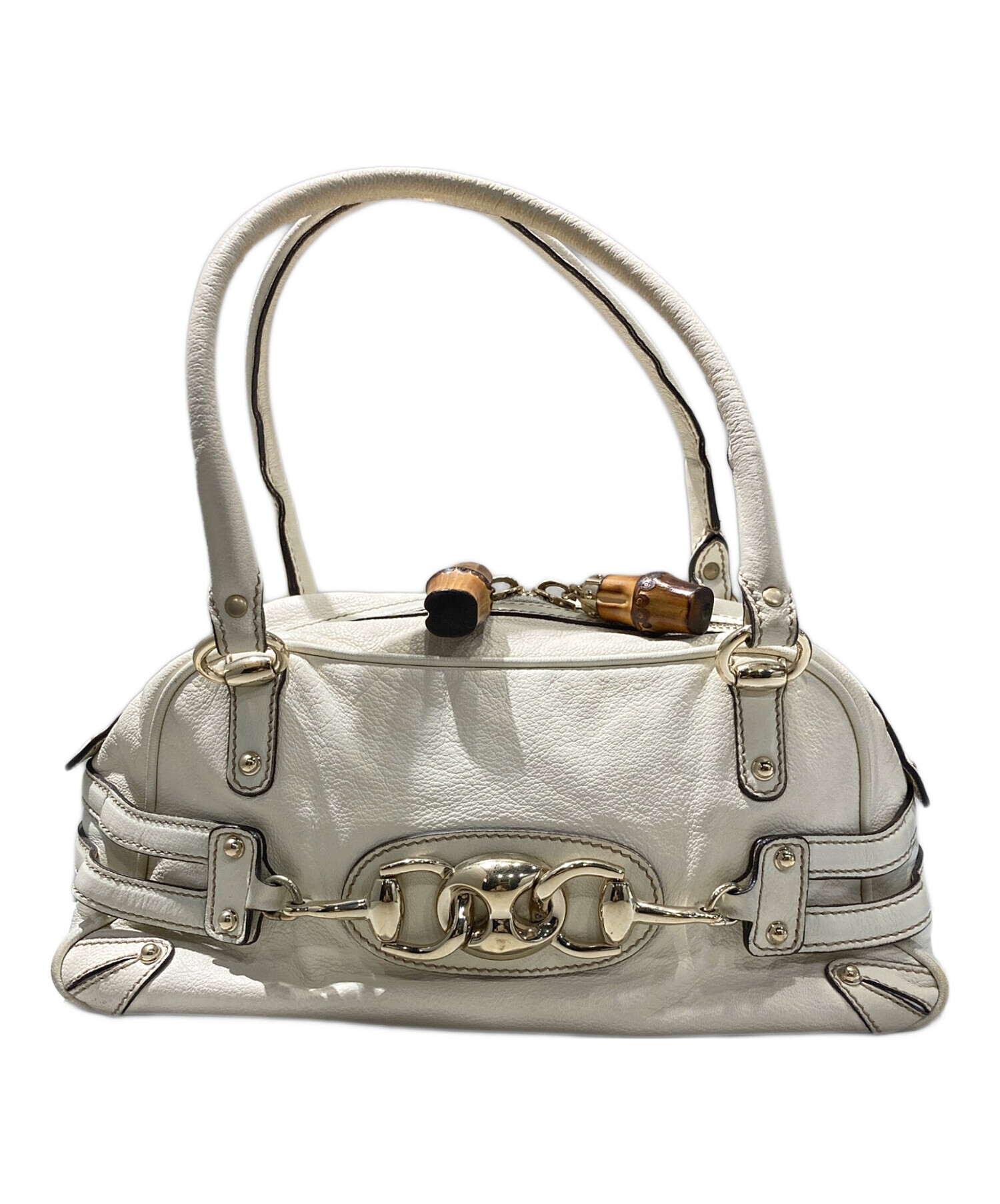 中古・古着通販】GUCCI (グッチ) ホースビットハンドバッグ アイボリー