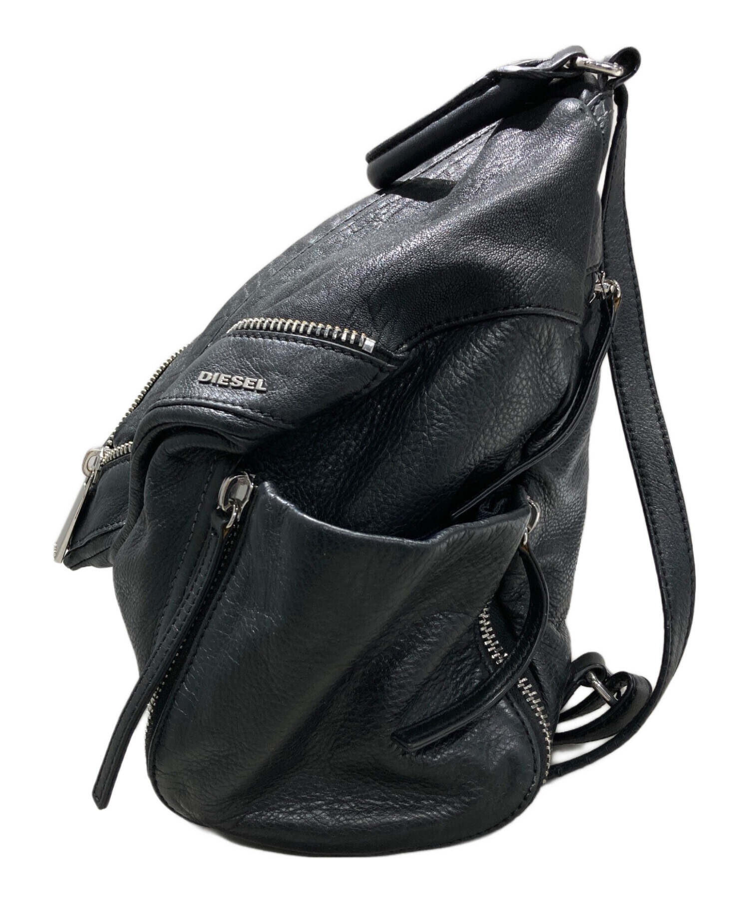 中古・古着通販】DIESEL (ディーゼル) レザーリュック ブラック サイズ
