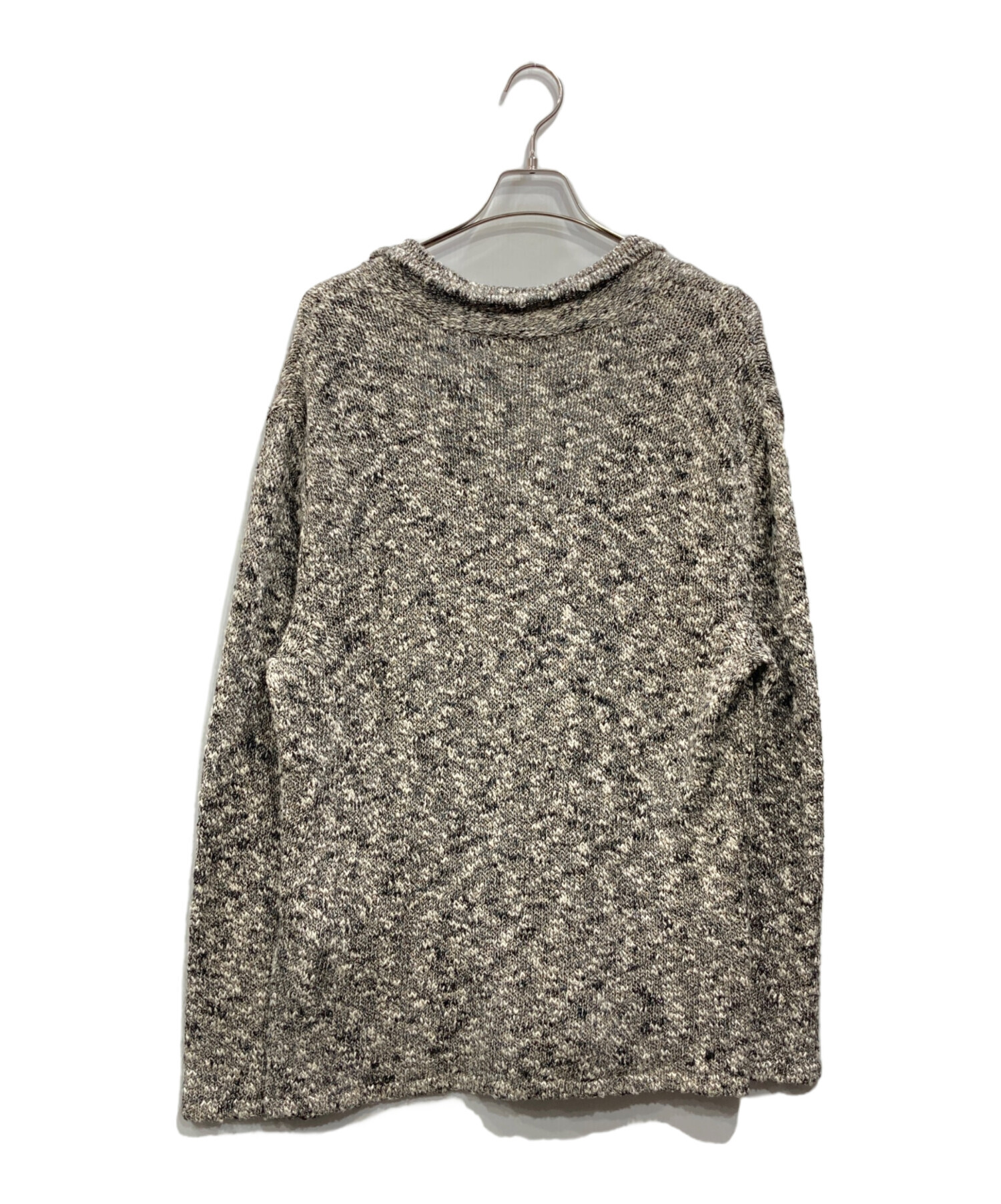 中古・古着通販】PAPAS (パパス) リネン混ニットジャケット グレー