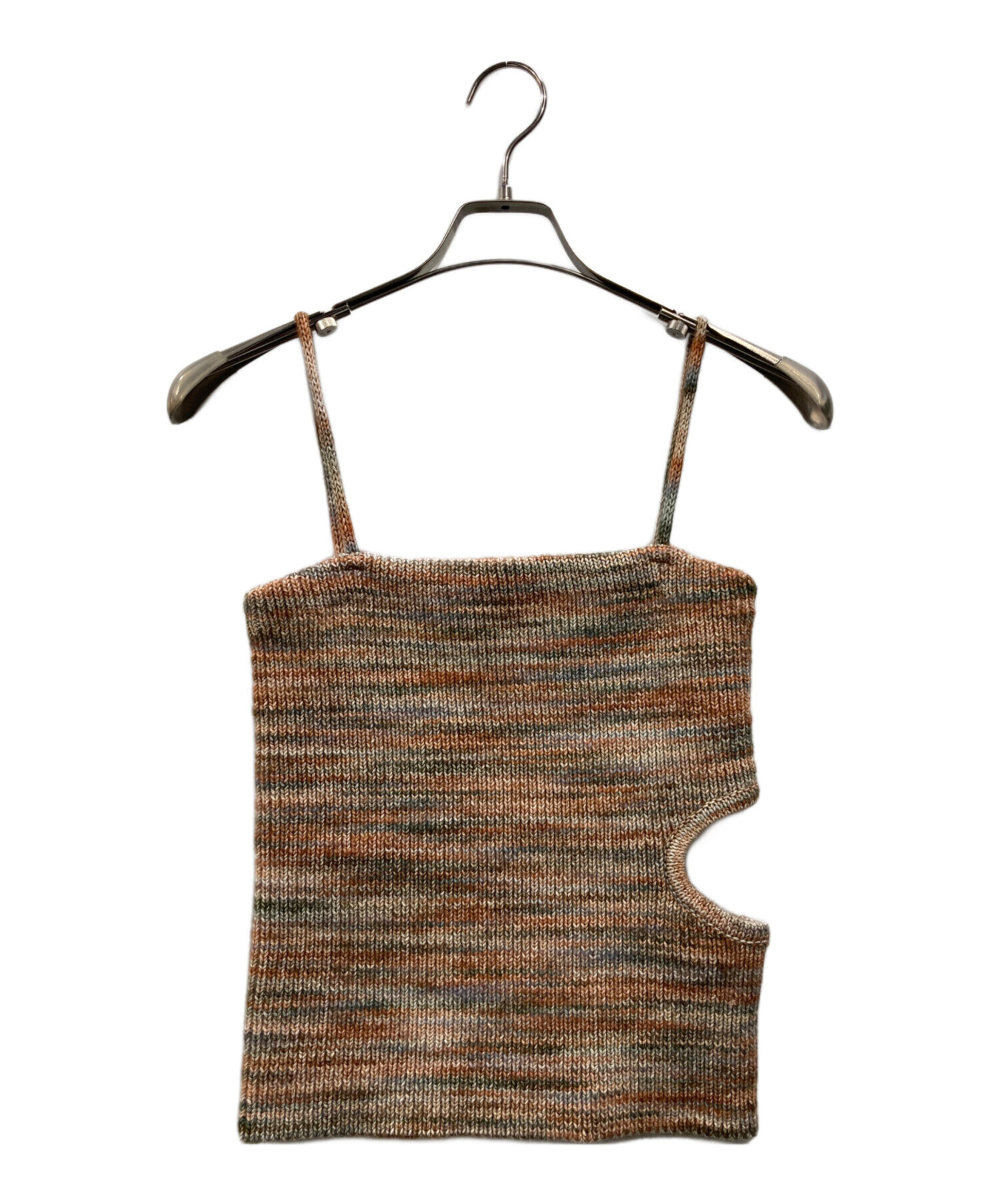 中古・古着通販】CLANE (クラネ) MIX BORDER SIDE HOLE KNIT TOPS