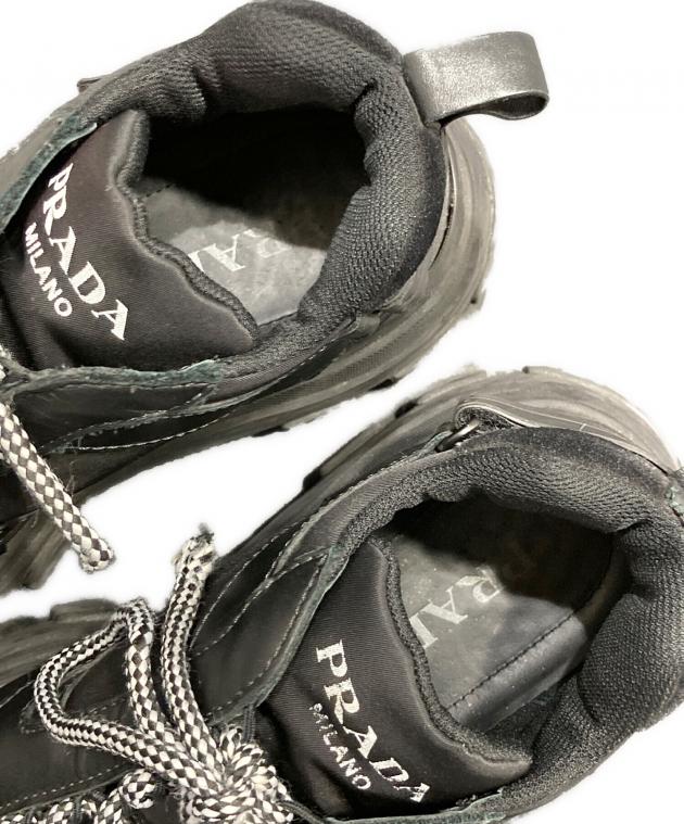 中古・古着通販】PRADA (プラダ) ペガサス レザースニーカー ブラック