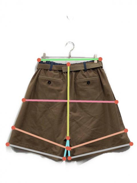 中古・古着通販】sacai (サカイ) ハーフパンツ ブラウン サイズ:2