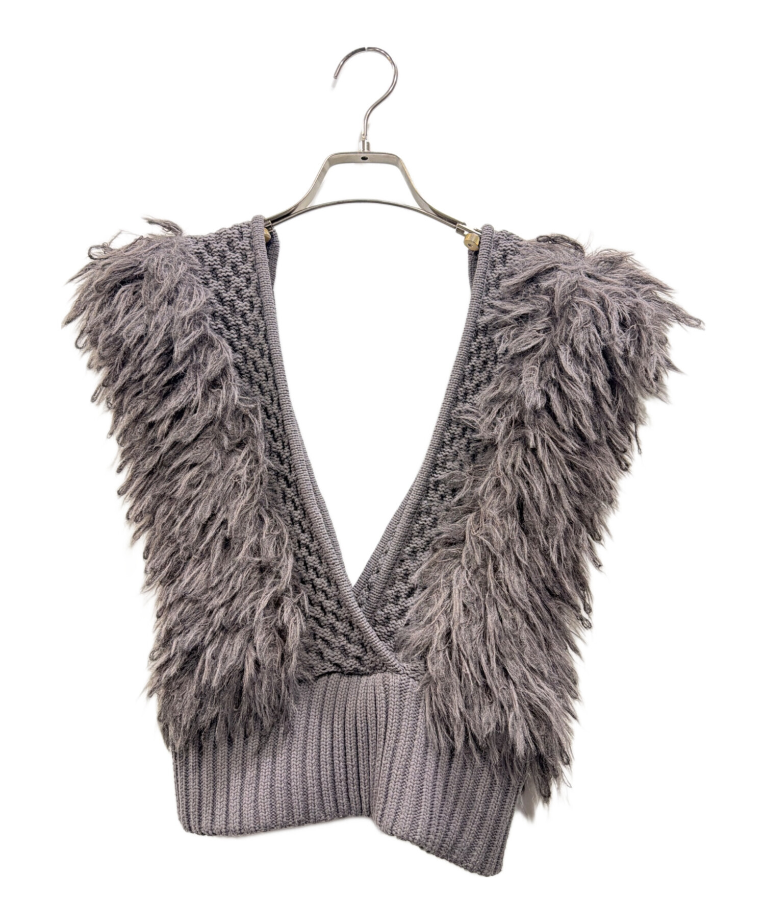 中古・古着通販】LEINWANDE (ラインヴァンド) フリンジベスト グレー