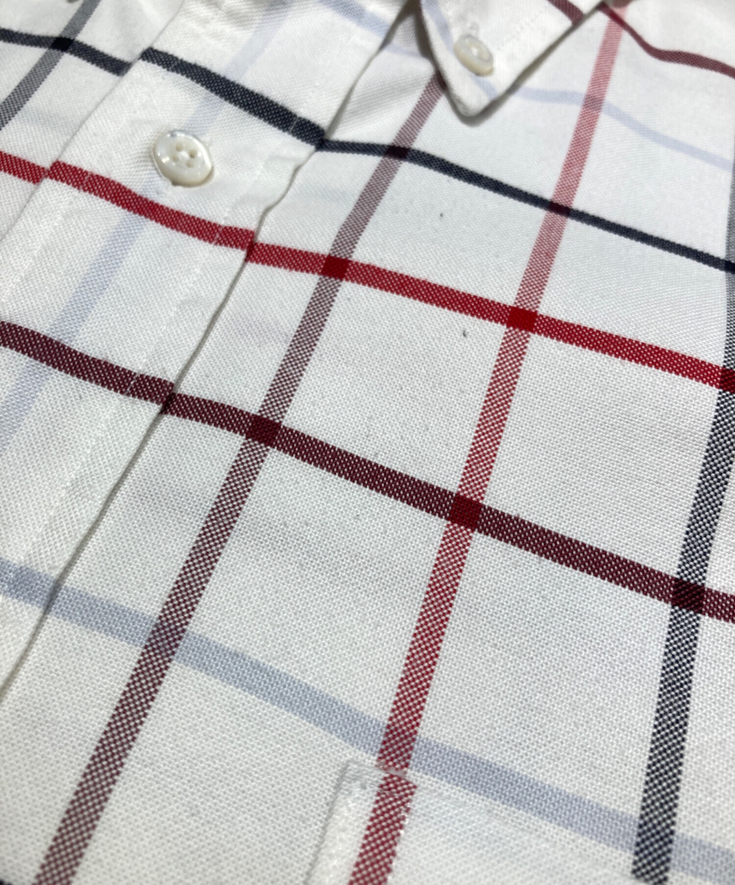 中古・古着通販】Thom Browne (トムブラウン) チェックシャツ ホワイト