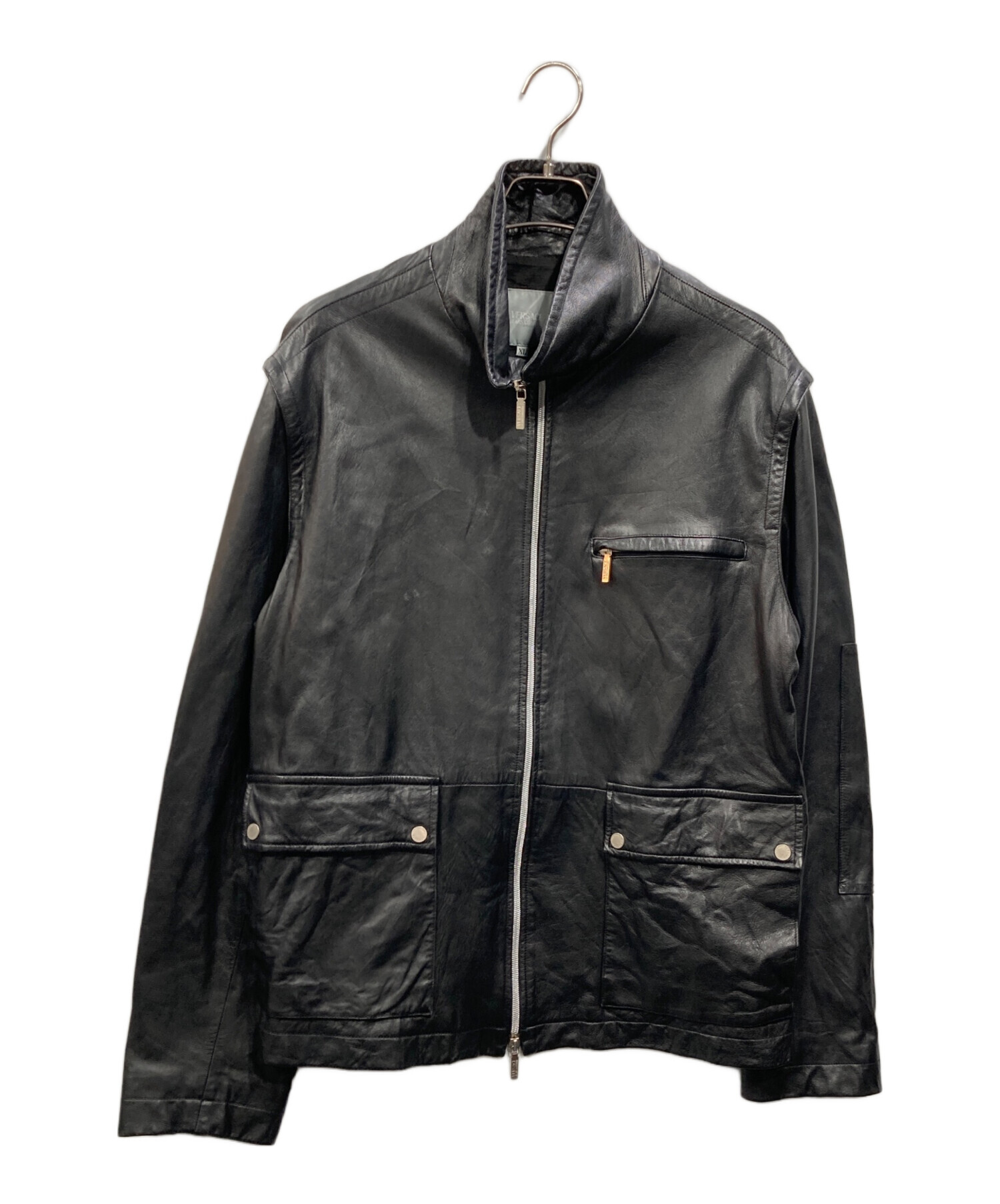 Gianni Versace レザージャケット レザー バイカー ジャケット ブラック | VERSACE JP