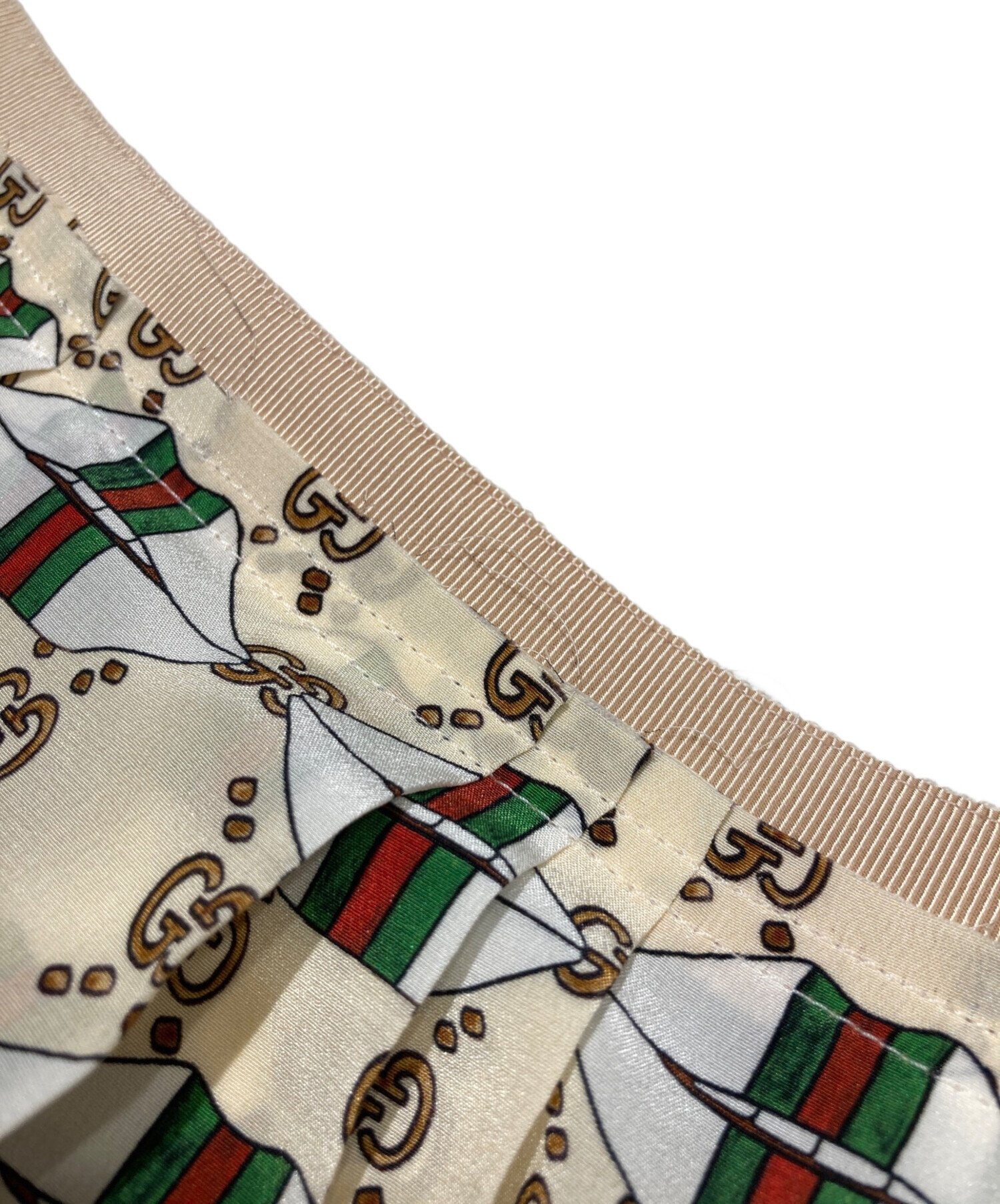 中古・古着通販】GUCCI (グッチ) ウェブキスプリント シルクスカート