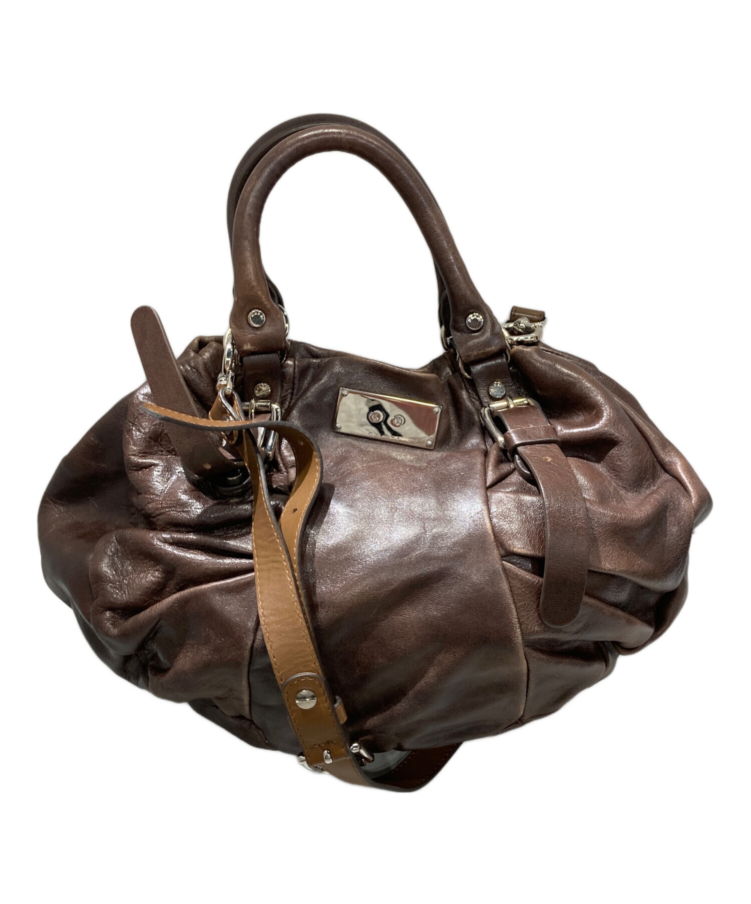 中古・古着通販】MARNI (マルニ) ギャザーレザー2WAYショルダーバッグ 