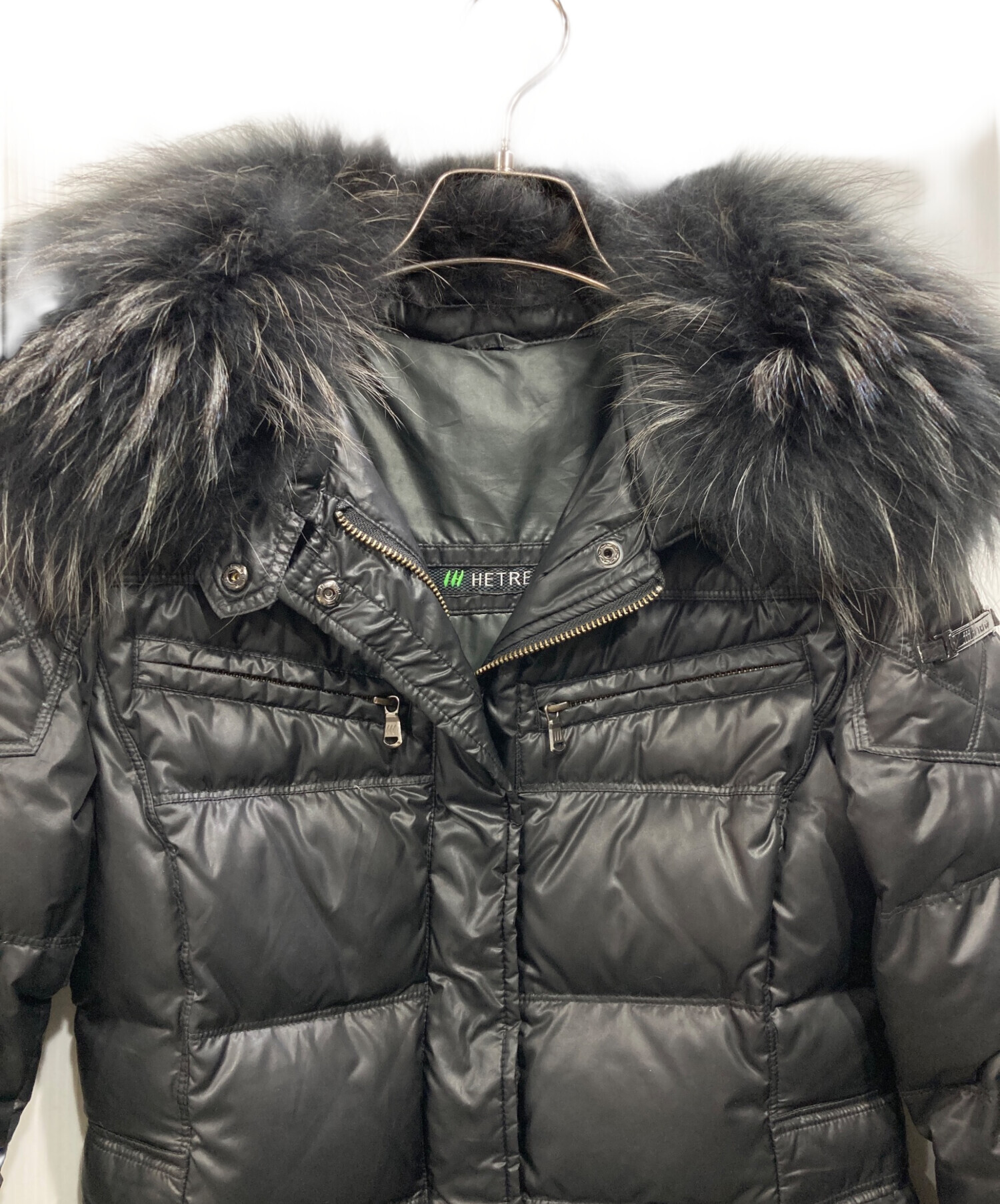 極美品　イタリア製　HETREGO エトレゴ　ダウンジャケット　ダウン95% 黒 エトレゴ No.000200700185 / HETREGO ダウンコート グレー 灰色 メンズ
