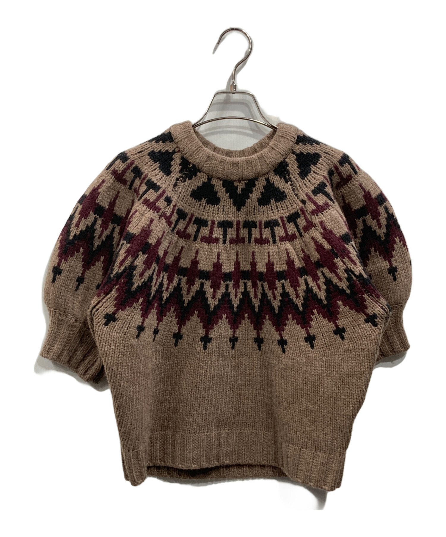 machattマチャット＊ノルディックニットベスト 中古・古着通販】machatt (マチャット) ノルディックニット ブラウン