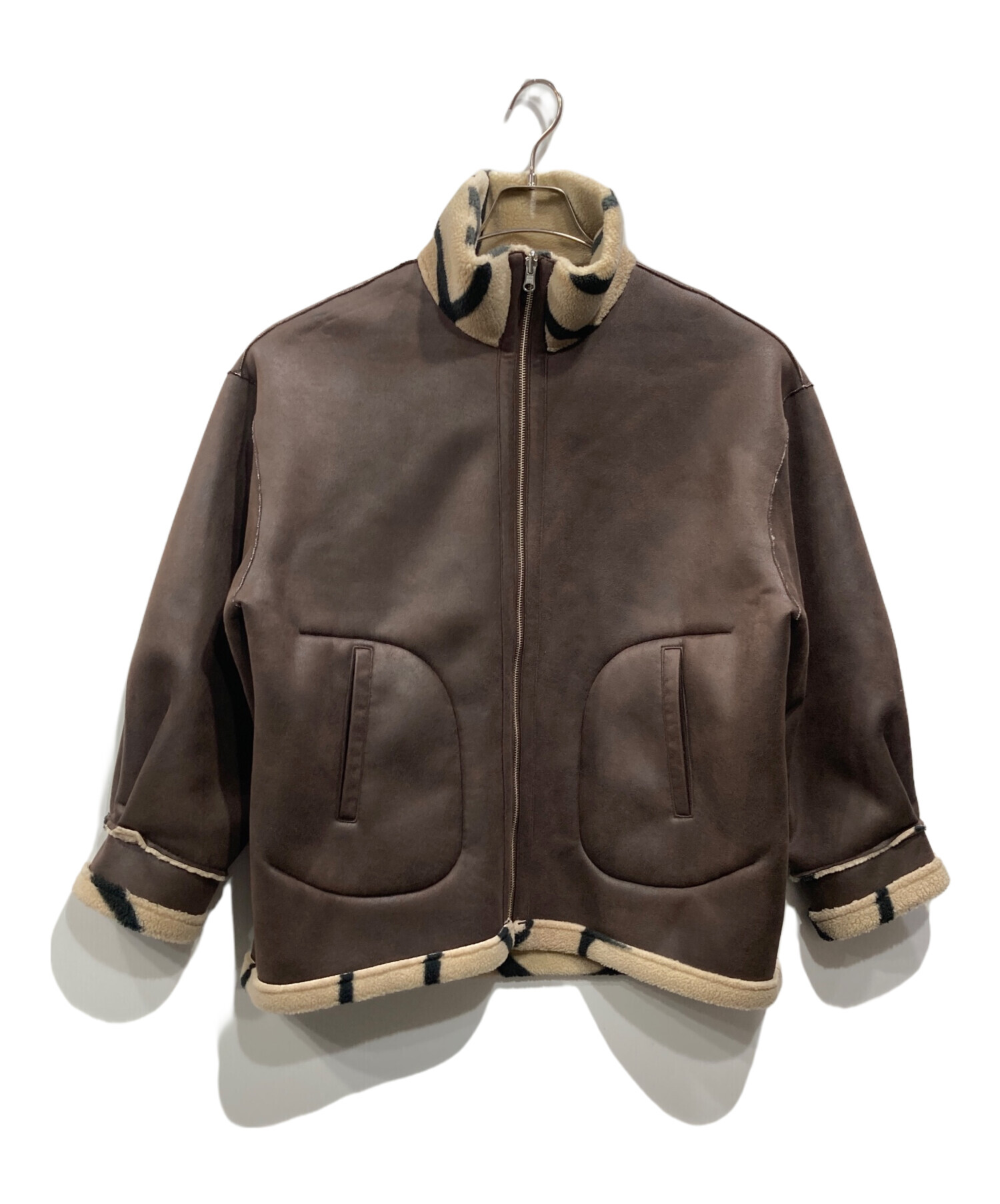 中古・古着通販】AMERI (アメリ) 2WAY REVERSIBLE BOA JACKET ベージュ