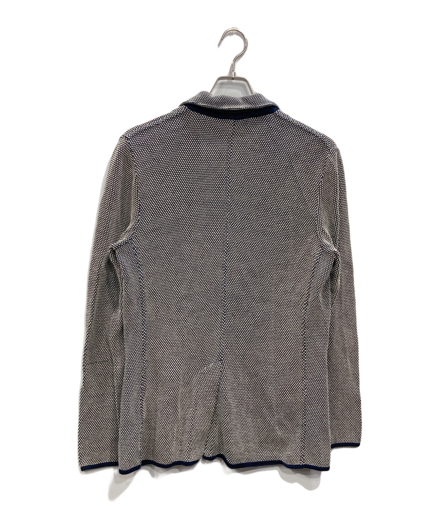 値下げ LARDINI コットンネイビーストライプニットジャケット LARDINI コットンネイビーストライプニットジャケット ラルディーニ