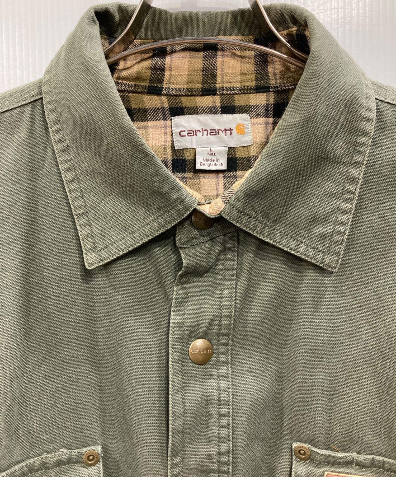 中古・古着通販】CarHartt (カーハート) シャツジャケット オリーブ