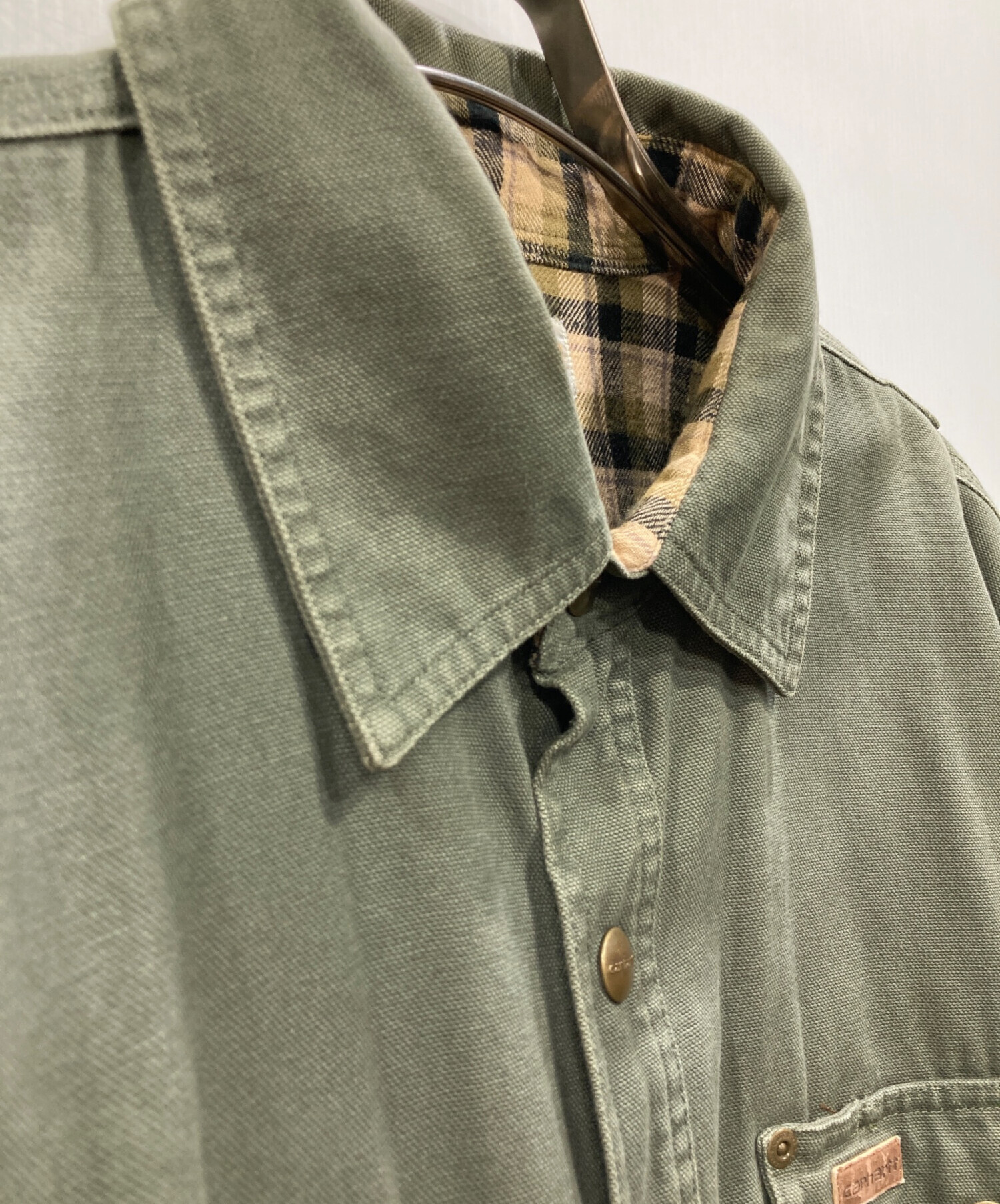 中古・古着通販】CarHartt (カーハート) シャツジャケット オリーブ 