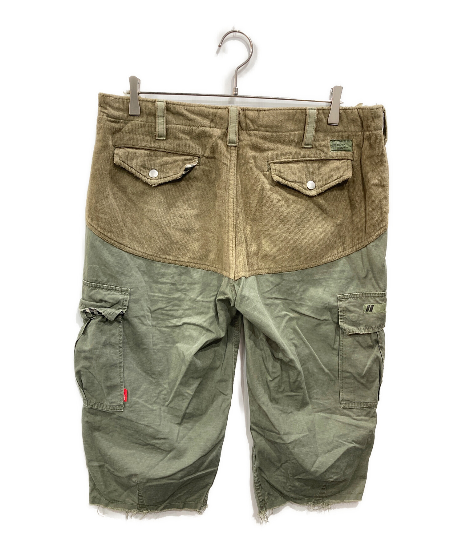 ダブルタップス　ハーフパンツ緑ワイド22年モデルアーカイブコットン100%日本製 中古・古着通販】WTAPS (ダブルタップス) 切替ハーフパンツ オリーブ