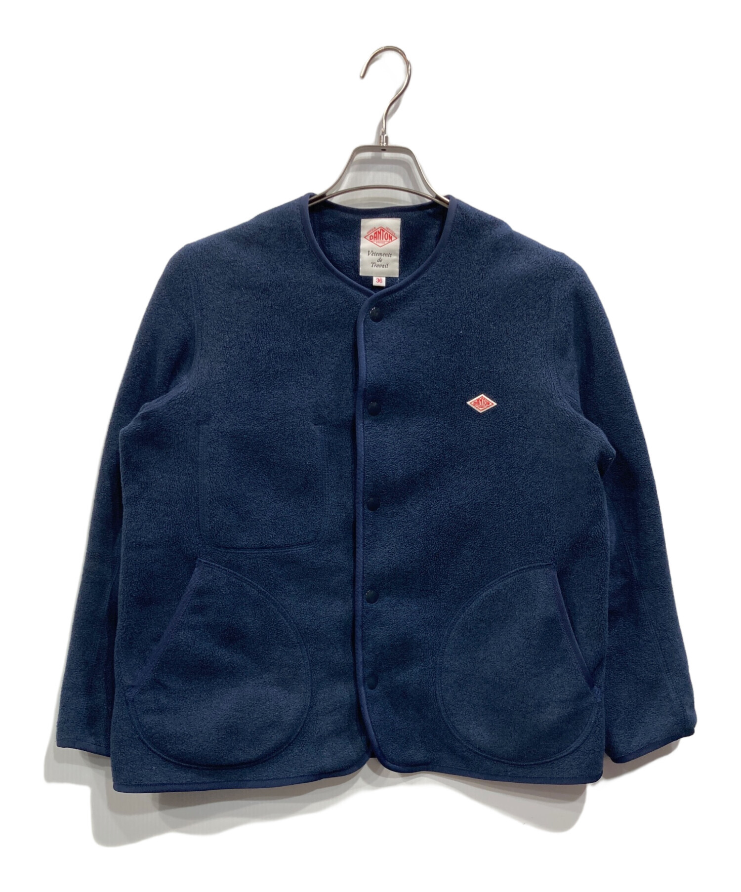 ダントン　ノーカラージャケット　ダークネイビー　36 新品　未使用品 Danton（ダントン） ノーカラージャケット 36 ネイビー レディース