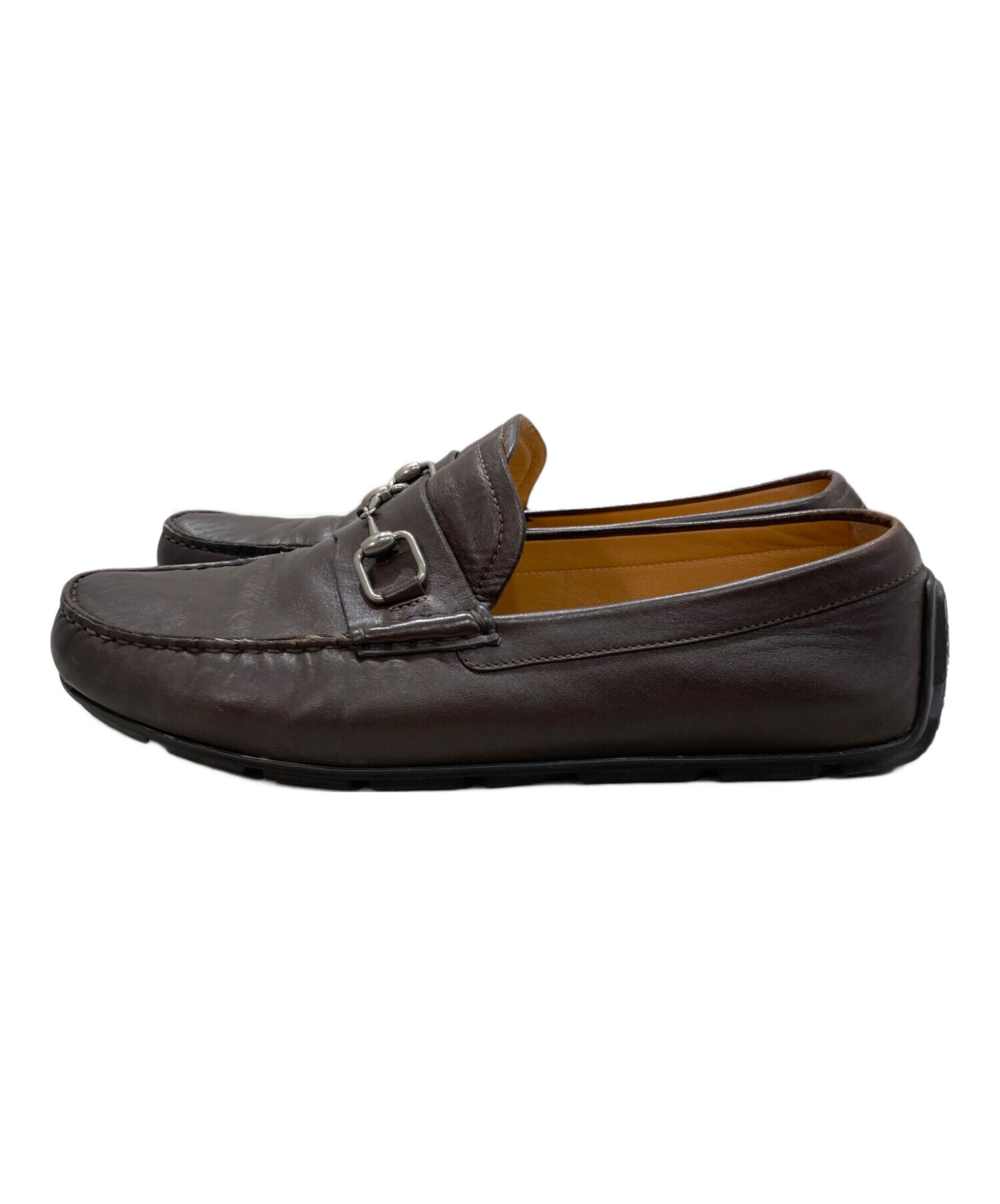 中古・古着通販】GUCCI (グッチ) ビットローファー ブラウン サイズ:8