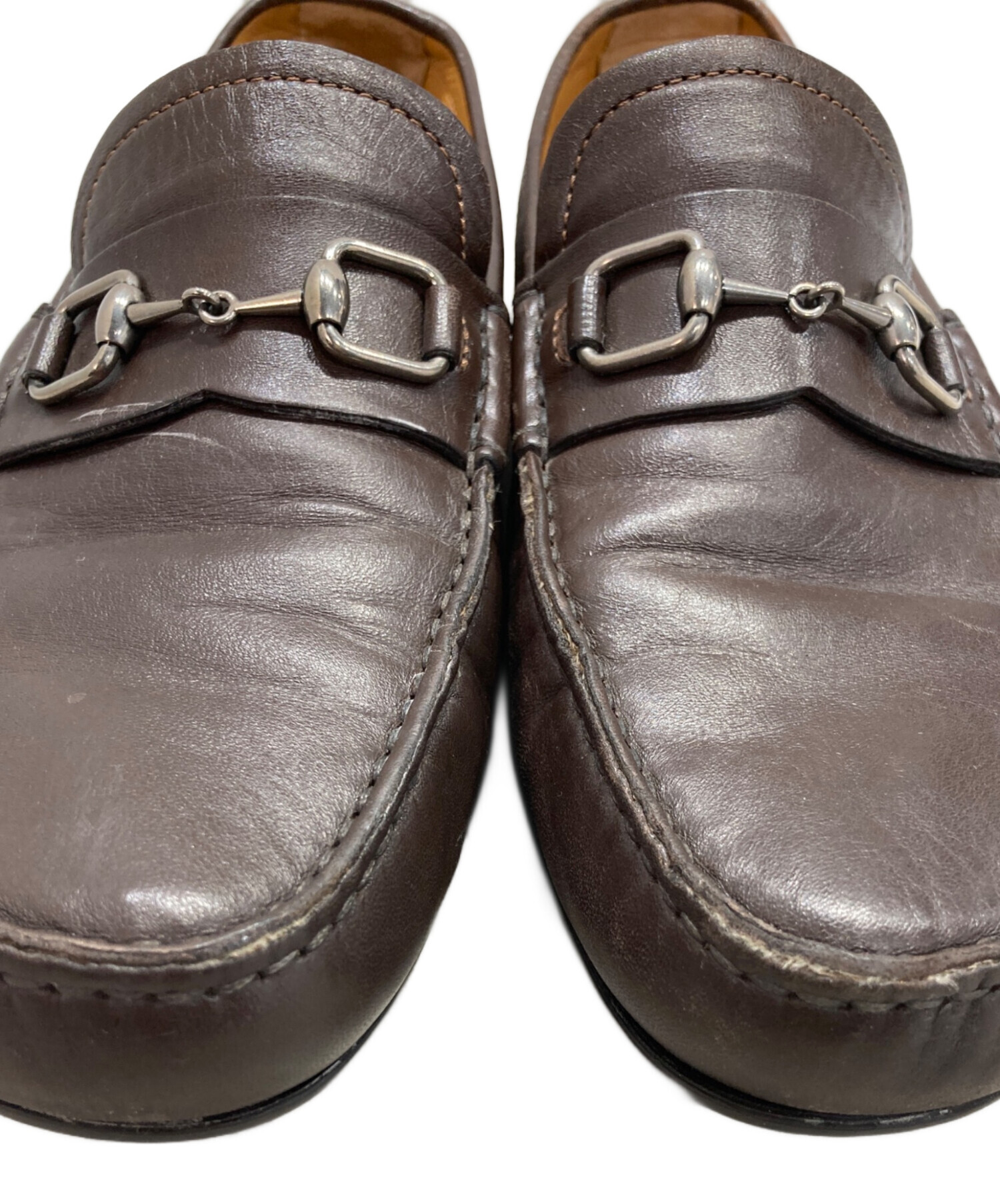 中古・古着通販】GUCCI (グッチ) ビットローファー ブラウン サイズ:8